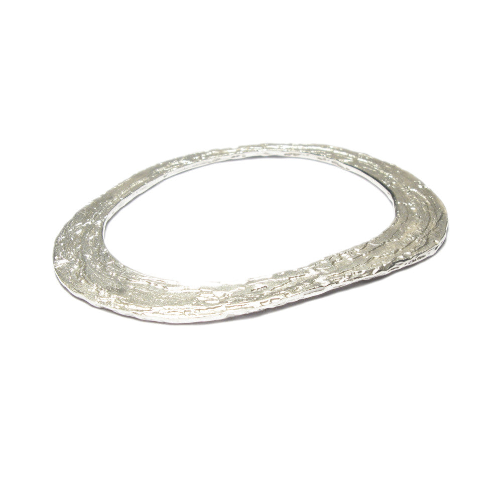 Diana Porter Jewellery contemporary etched silver oval bangle