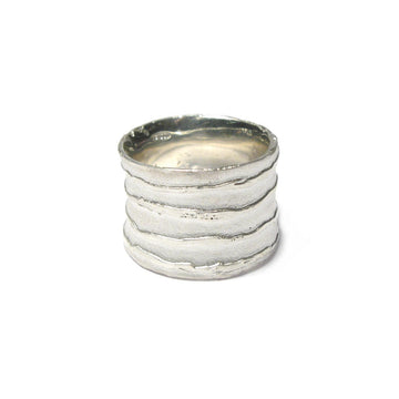 Diana Porter Jewellery contemporary etched wide silver ring
