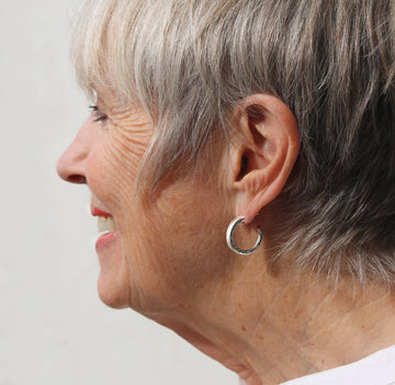 Large Silver 'on and on' Hoop Earrings