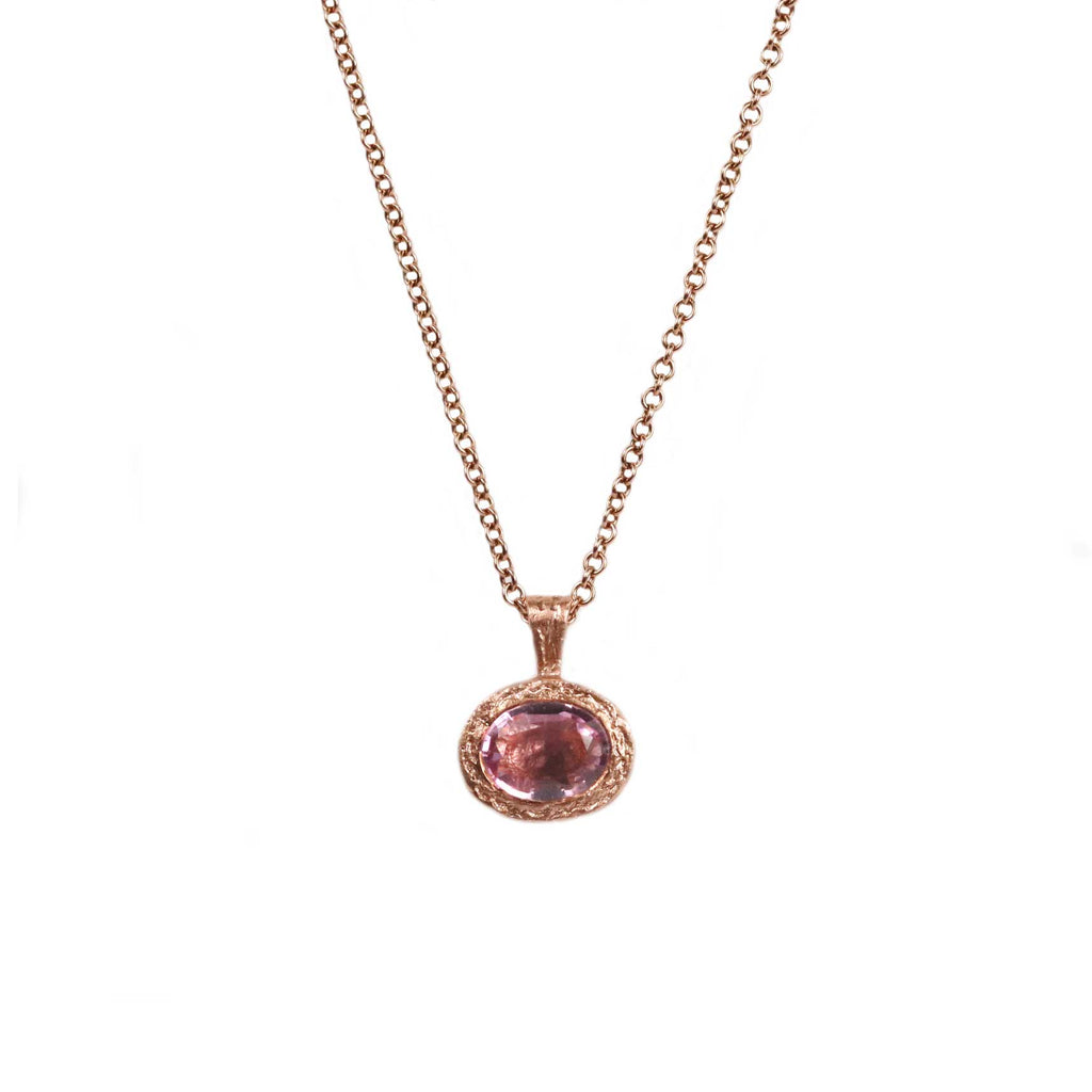 Bespoke- 9ct Rose Gold Pendant with Amethyst