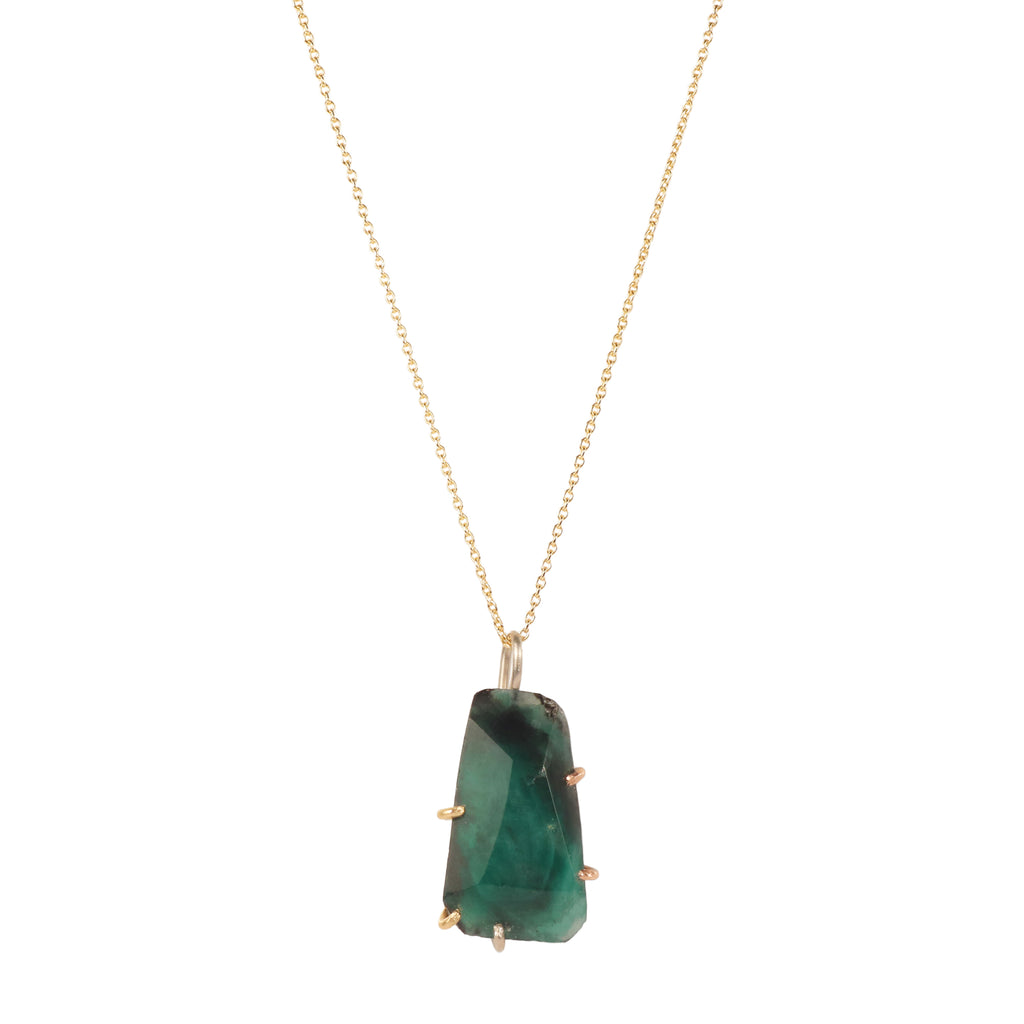 Variance Objects Brazilian Emerald Pendant in Yellow, Rose and White Gold