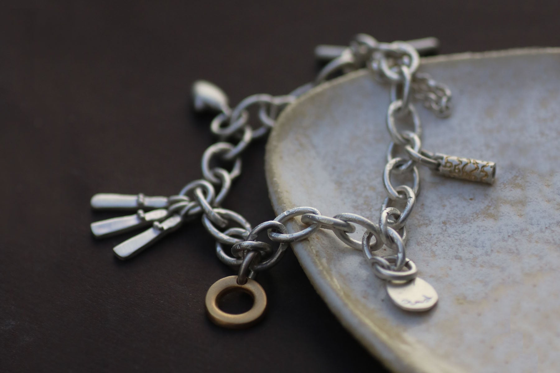 A silver charm bracelet | Diana Porter Jewellery