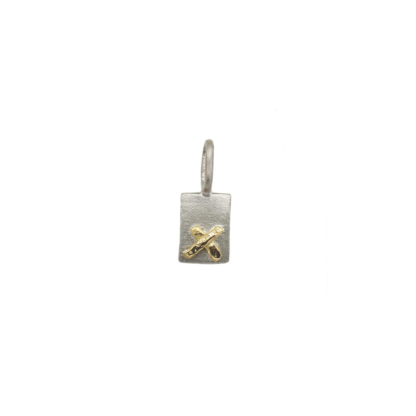 Silver 18ct Yellow Gold Kiss Charm