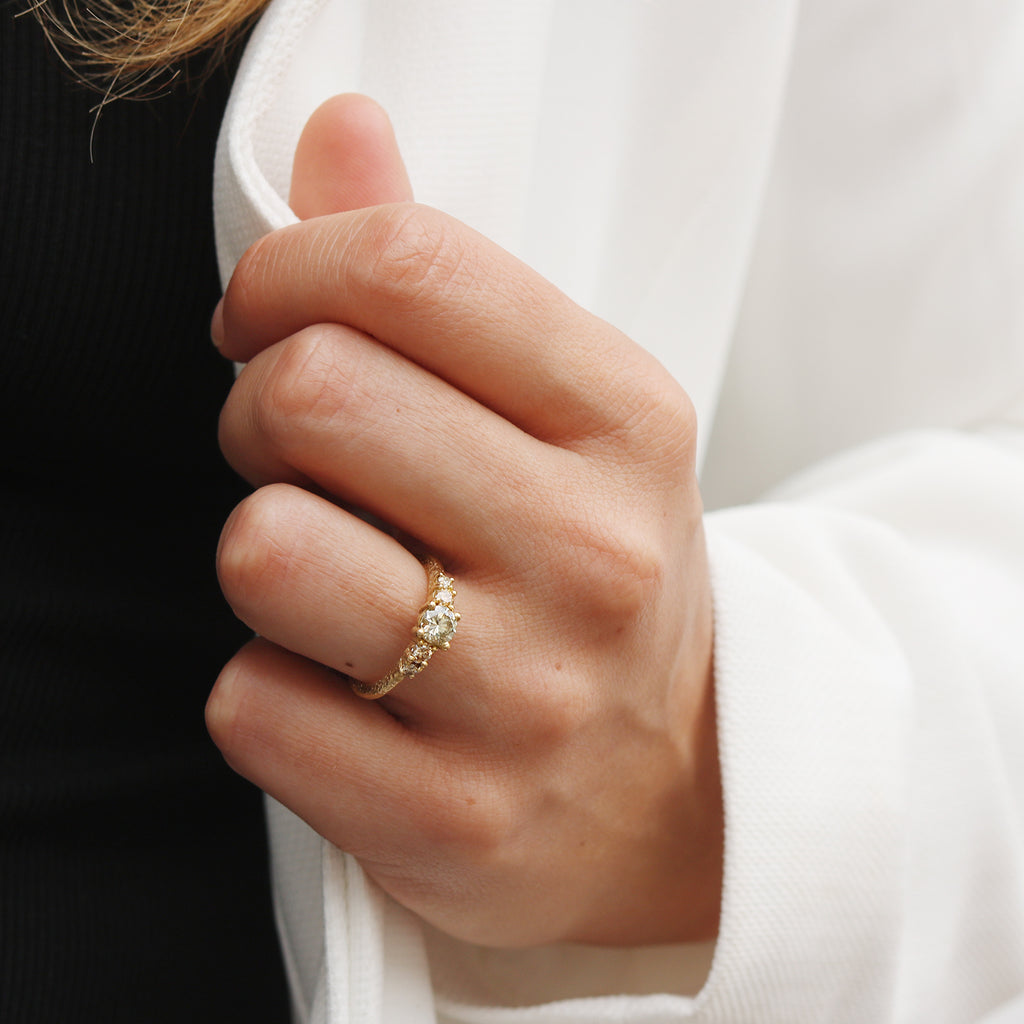 Maya Selway Remember Ring with Five Champagne Diamonds