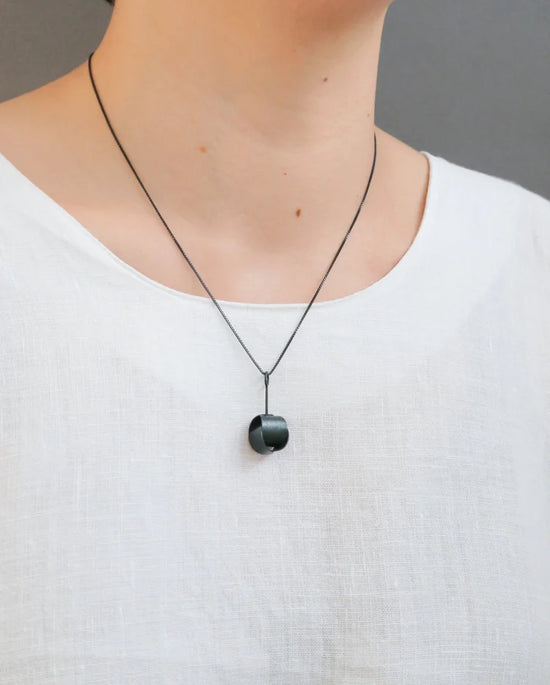 Mizuki Takahashi Tsutsumi Parcel Necklace in Oxidised Silver