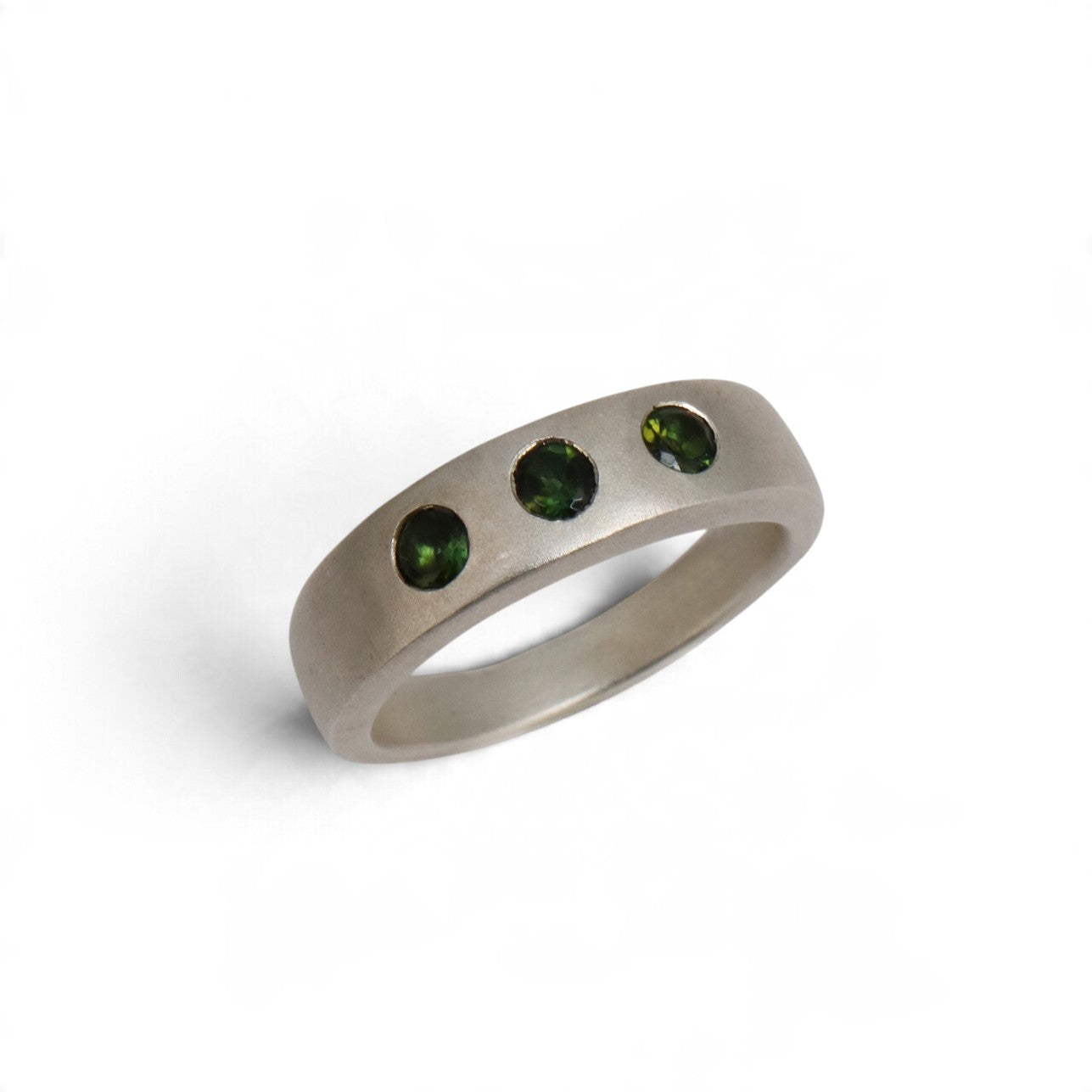 Outlet Silver and Green Tourmaline Ring