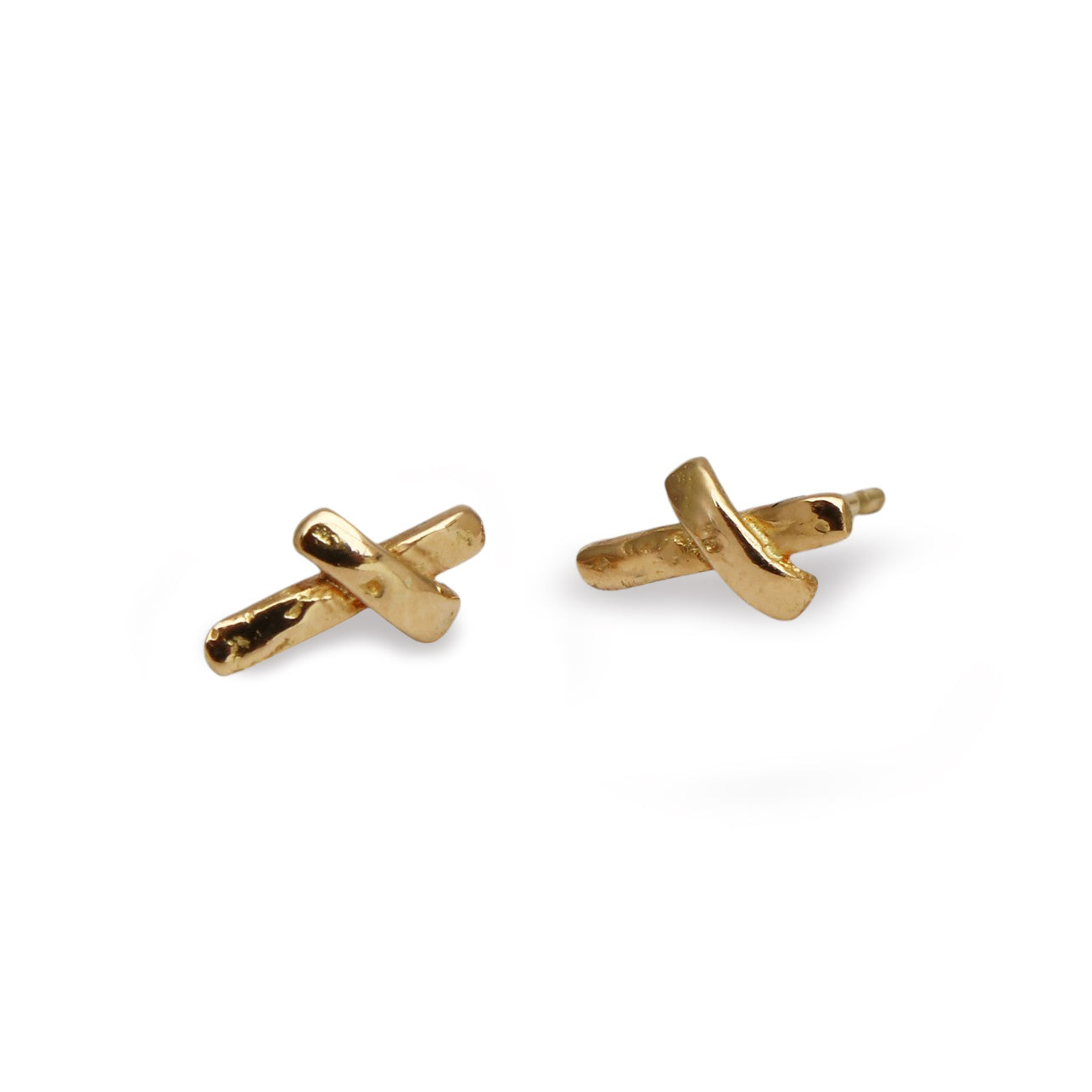 Outlet 18ct Small Yellow Gold Kiss Stud Earrings