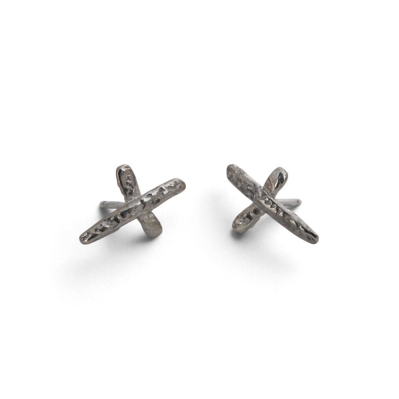 Outlet 18ct Large White Gold Kiss Stud Earrings