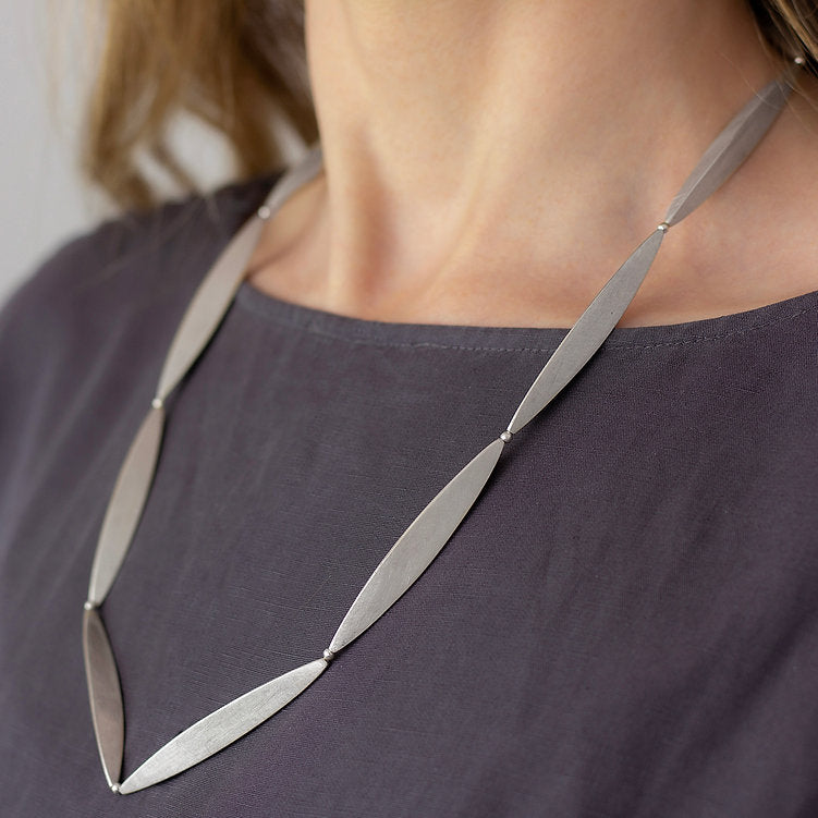 Gerlinde Huth Long Silver Acorn Necklace