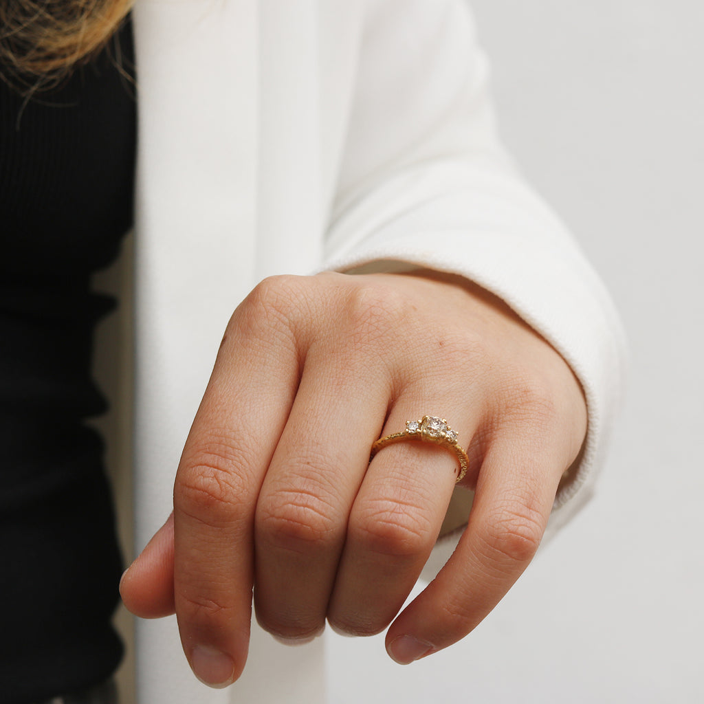 Maya Selway Remember Ring with three Champagne Diamonds