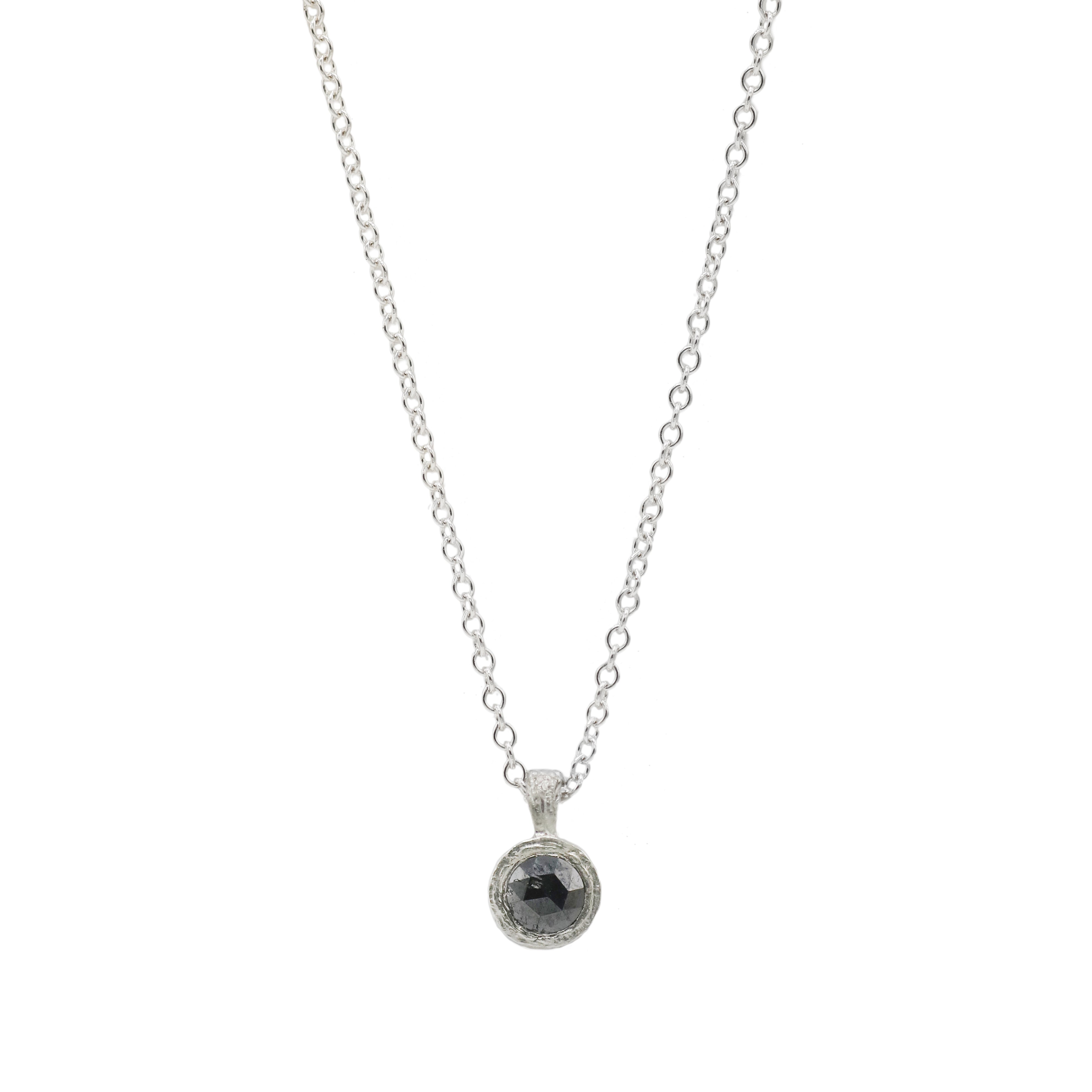 Outlet - Diana Porter Black Rose Cut Diamond Silver Pendant