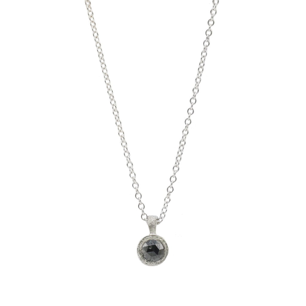 Outlet - Diana Porter Black Rose Cut Diamond Silver Pendant