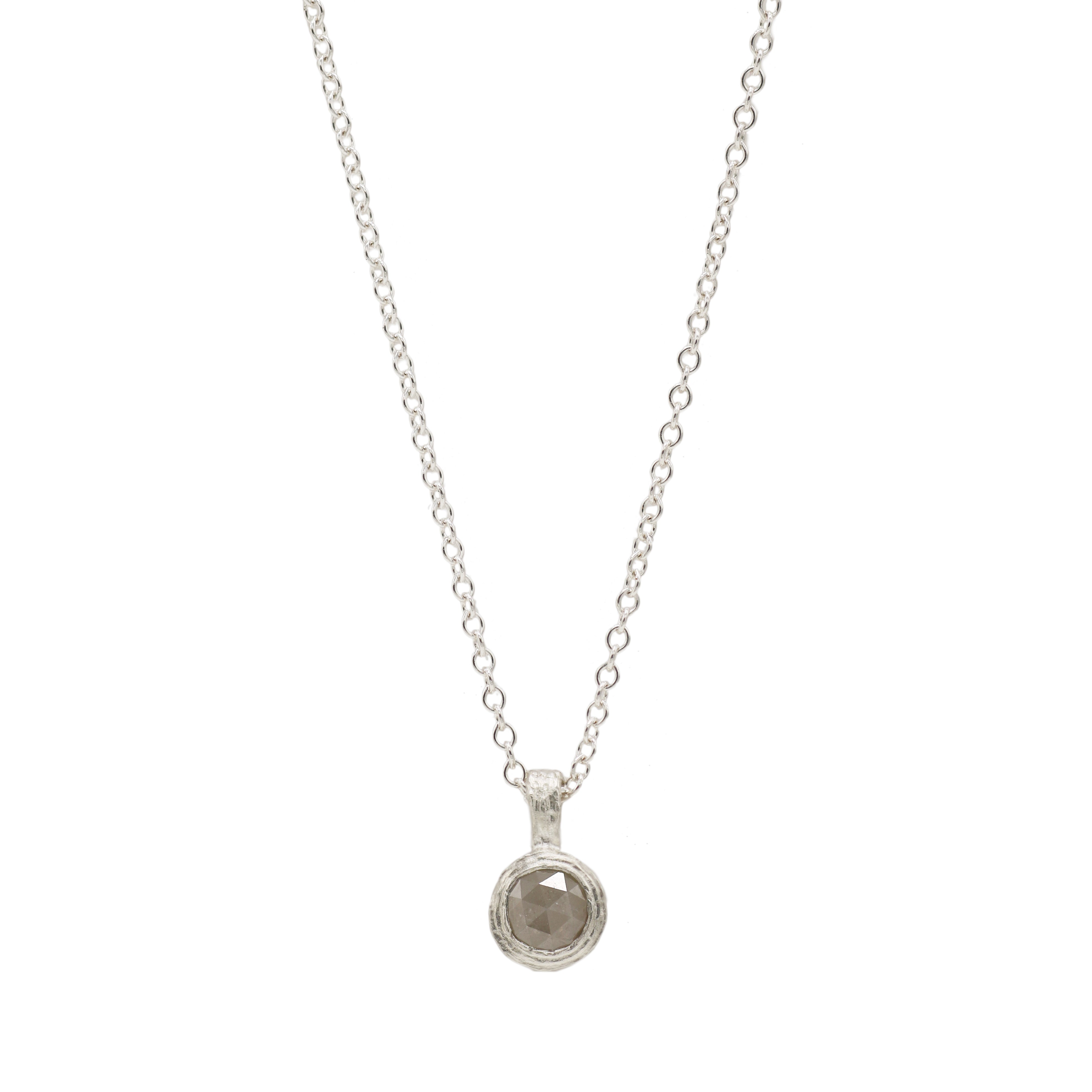 Outlet - Diana Porter Grey Rose Cut Diamond Silver Pendant