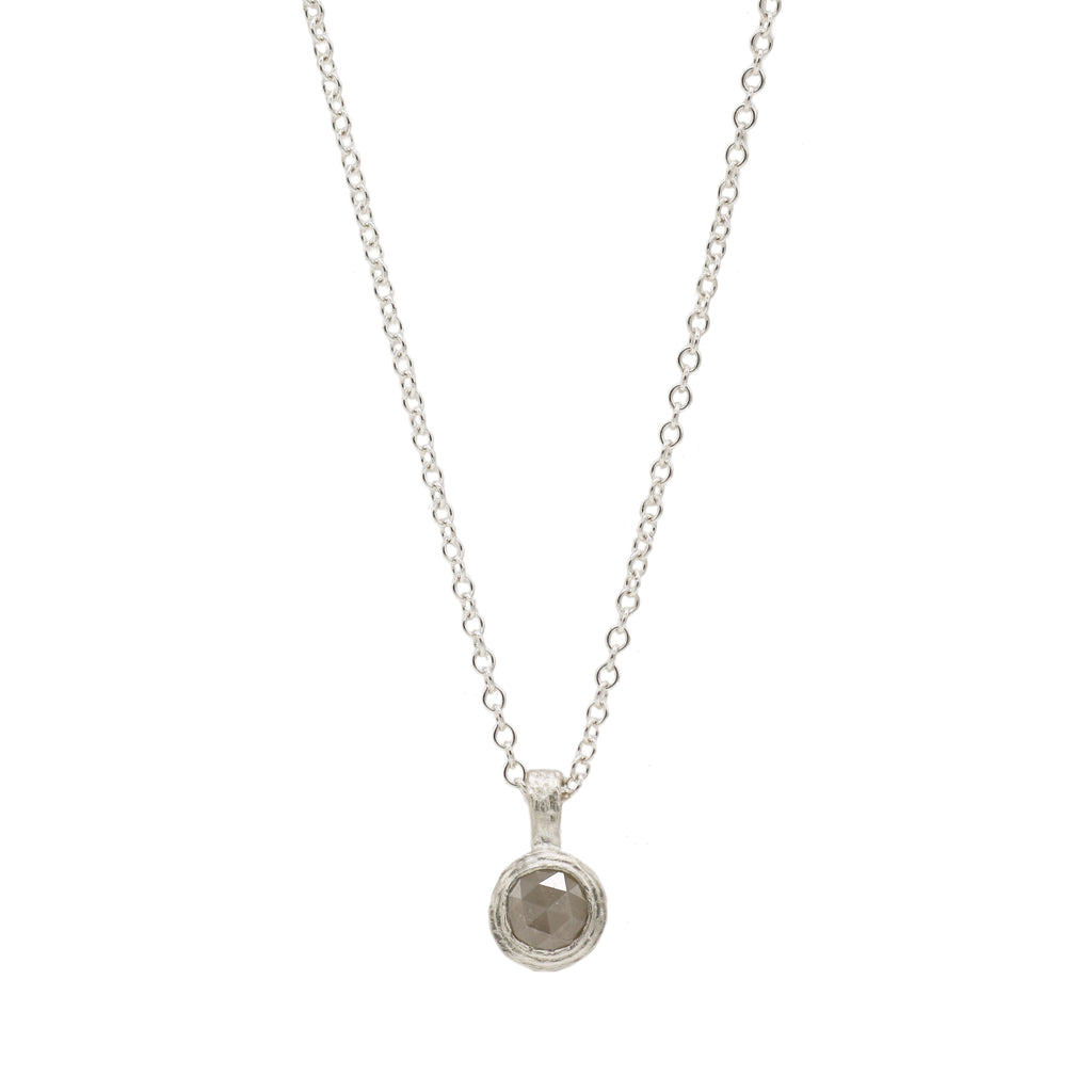 Outlet - Diana Porter Grey Rose Cut Diamond Silver Pendant