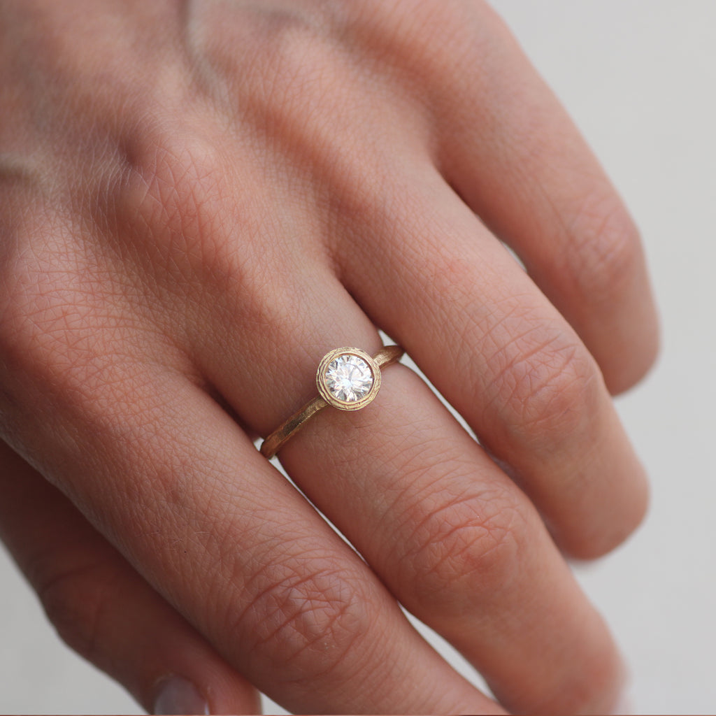 Lab Grown Diamond Solitaire Yellow Gold Ring