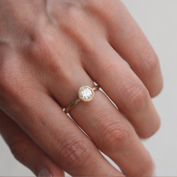 Lab Grown Diamond Solitaire Yellow Gold Ring