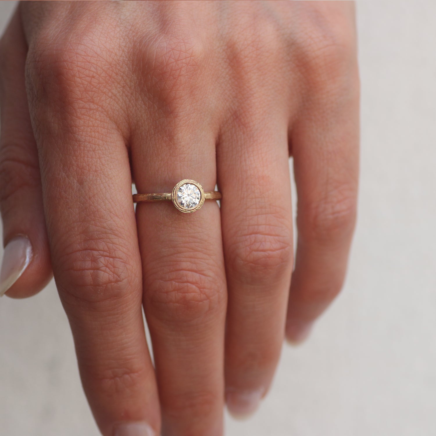 Lab Grown Diamond Solitaire Yellow Gold Ring