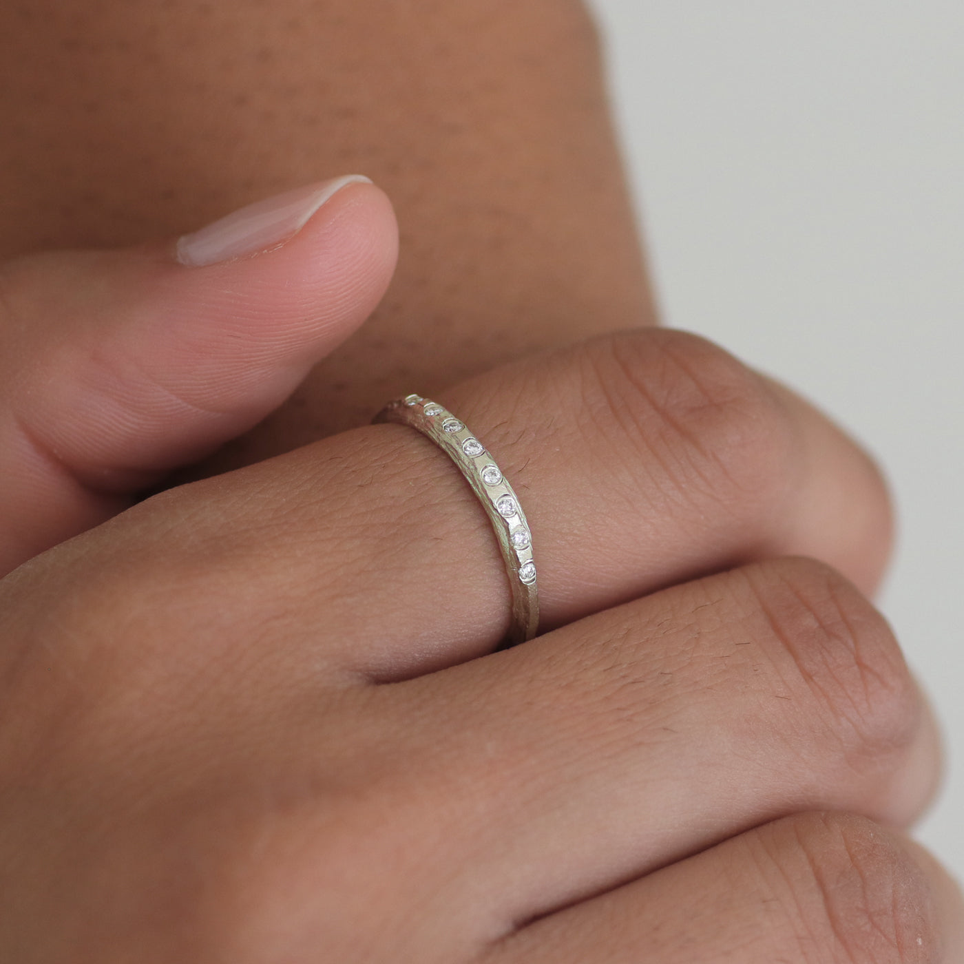 Slim Textured Eternity Ring