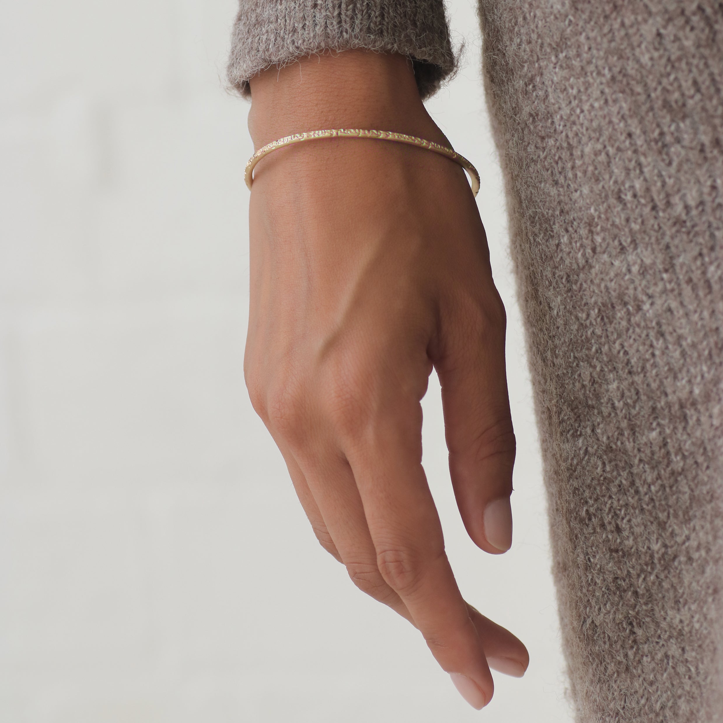 Narrow 9ct Fairtrade Yellow Gold Being Bangle