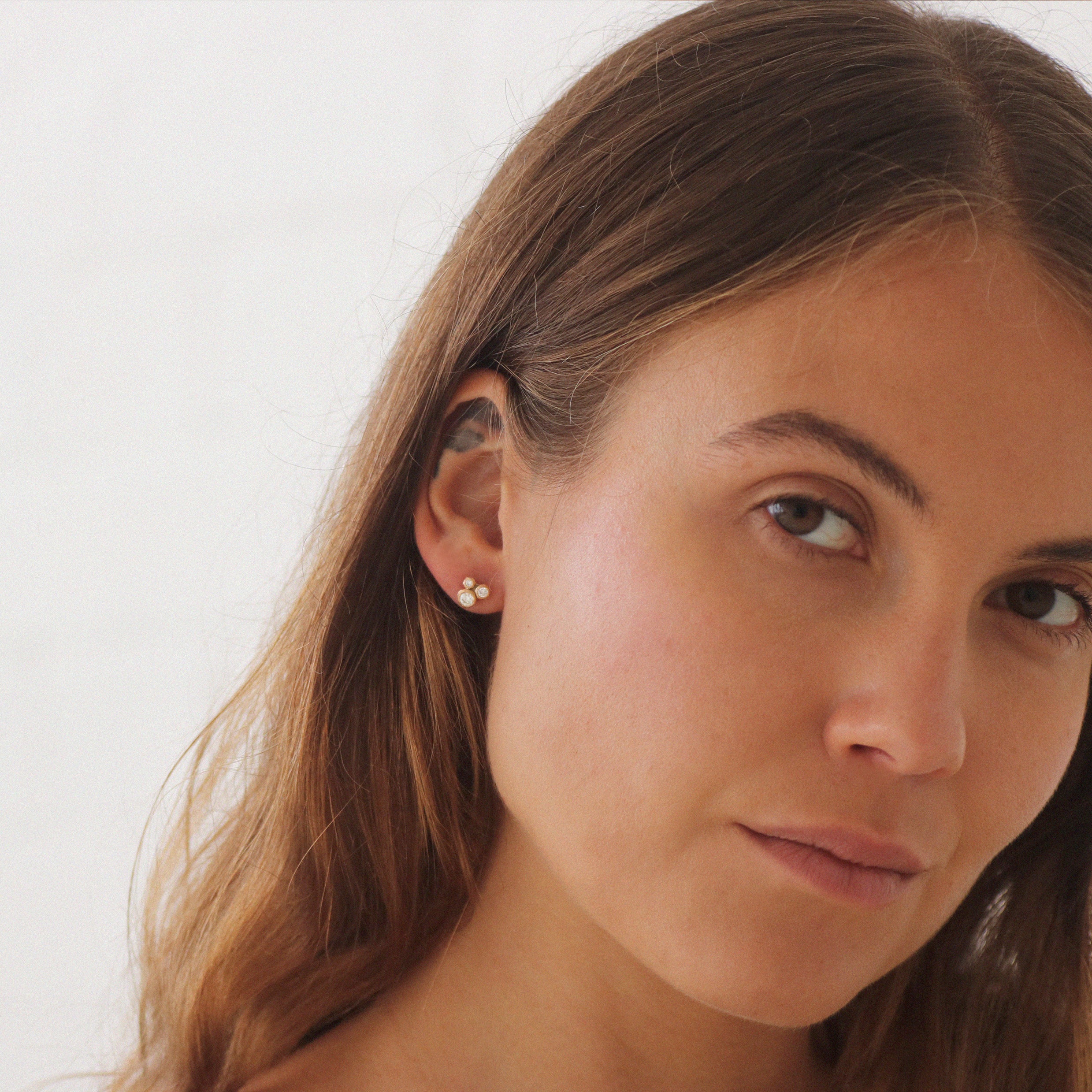 9ct Fairtrade Yellow Gold Bud Diamond Ear Studs