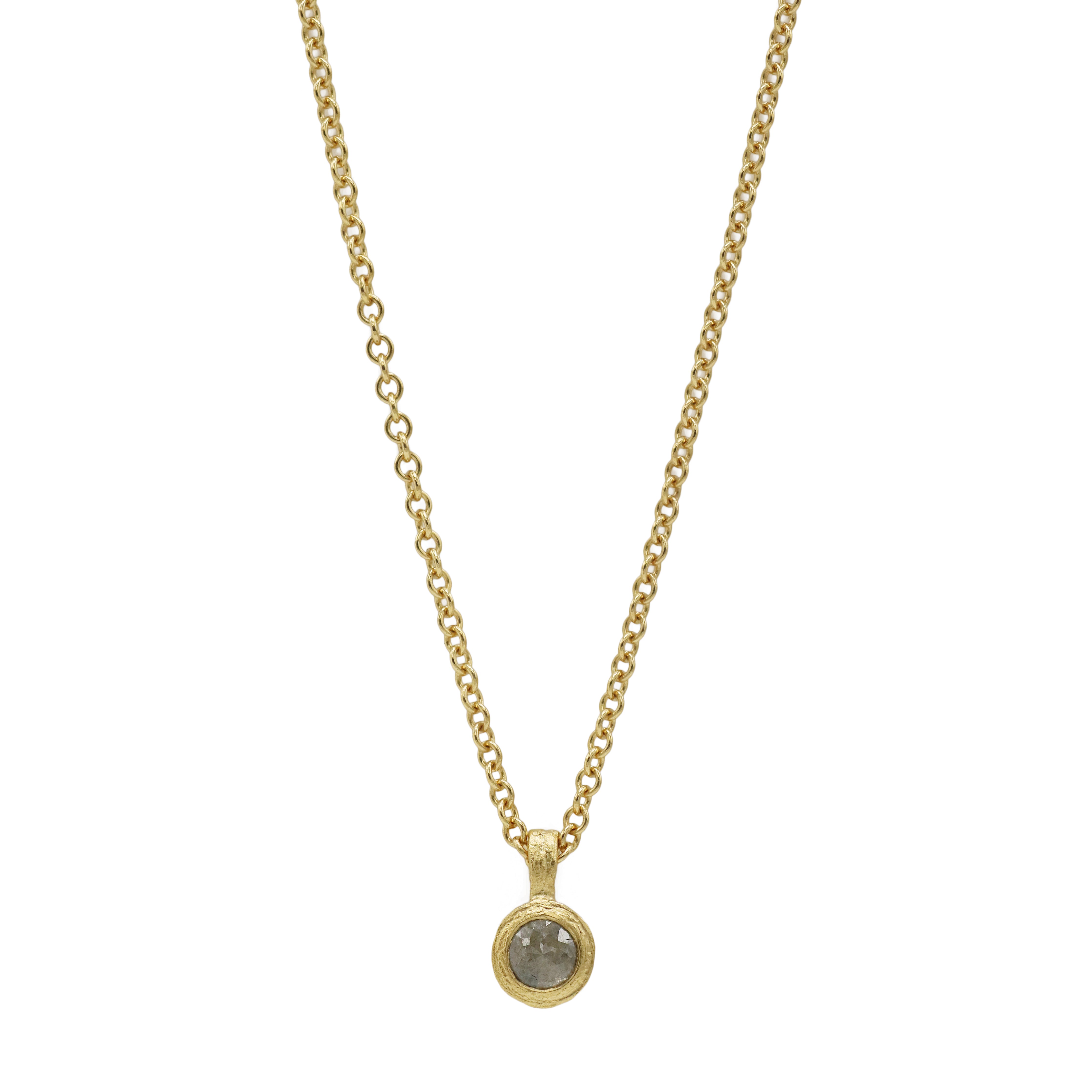 Outlet - Diana Porter Grey Rose Cut Diamond Gold Plated Pendant