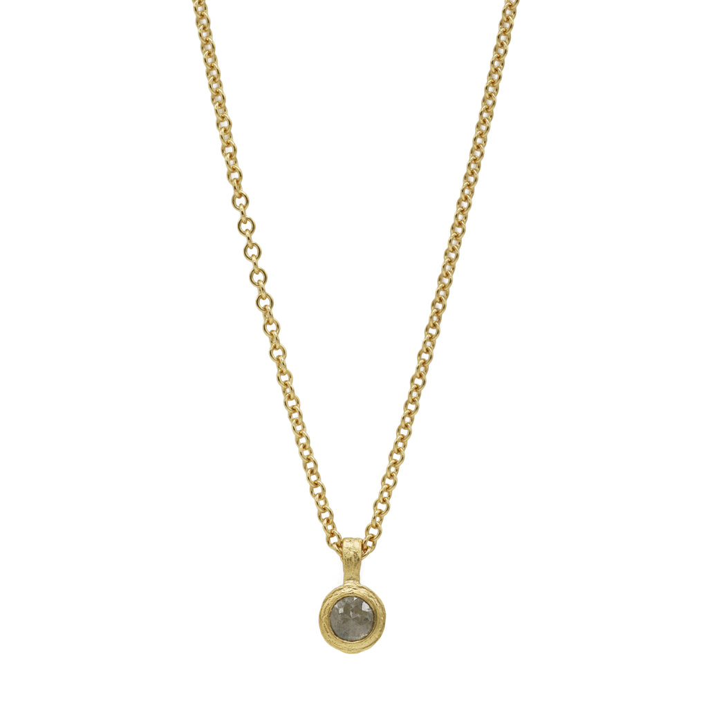Outlet - Diana Porter Grey Rose Cut Diamond Gold Plated Pendant