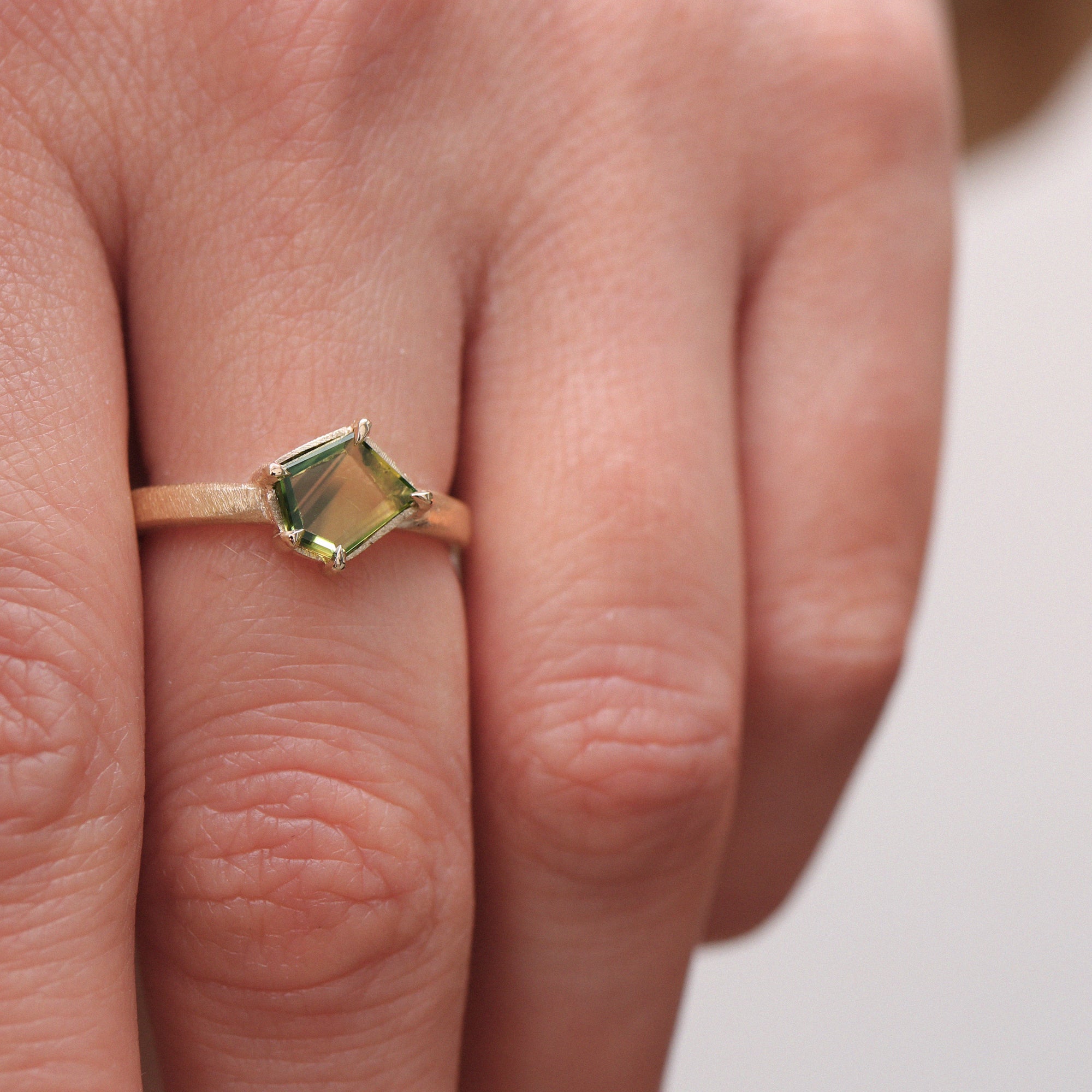 Freeform Sapphire and 9ct Yellow Gold Ring