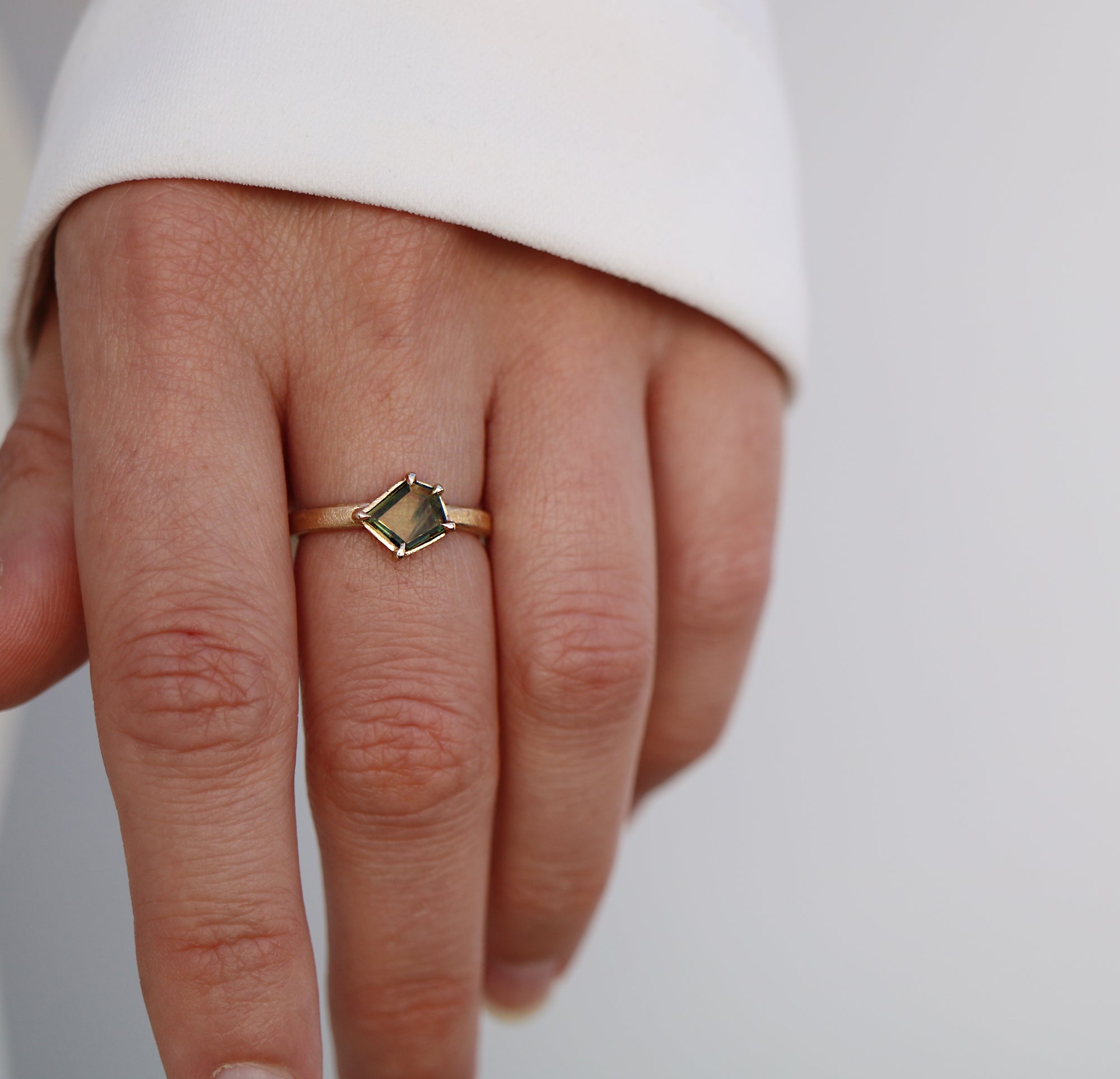 Freeform Sapphire and 9ct Yellow Gold Ring