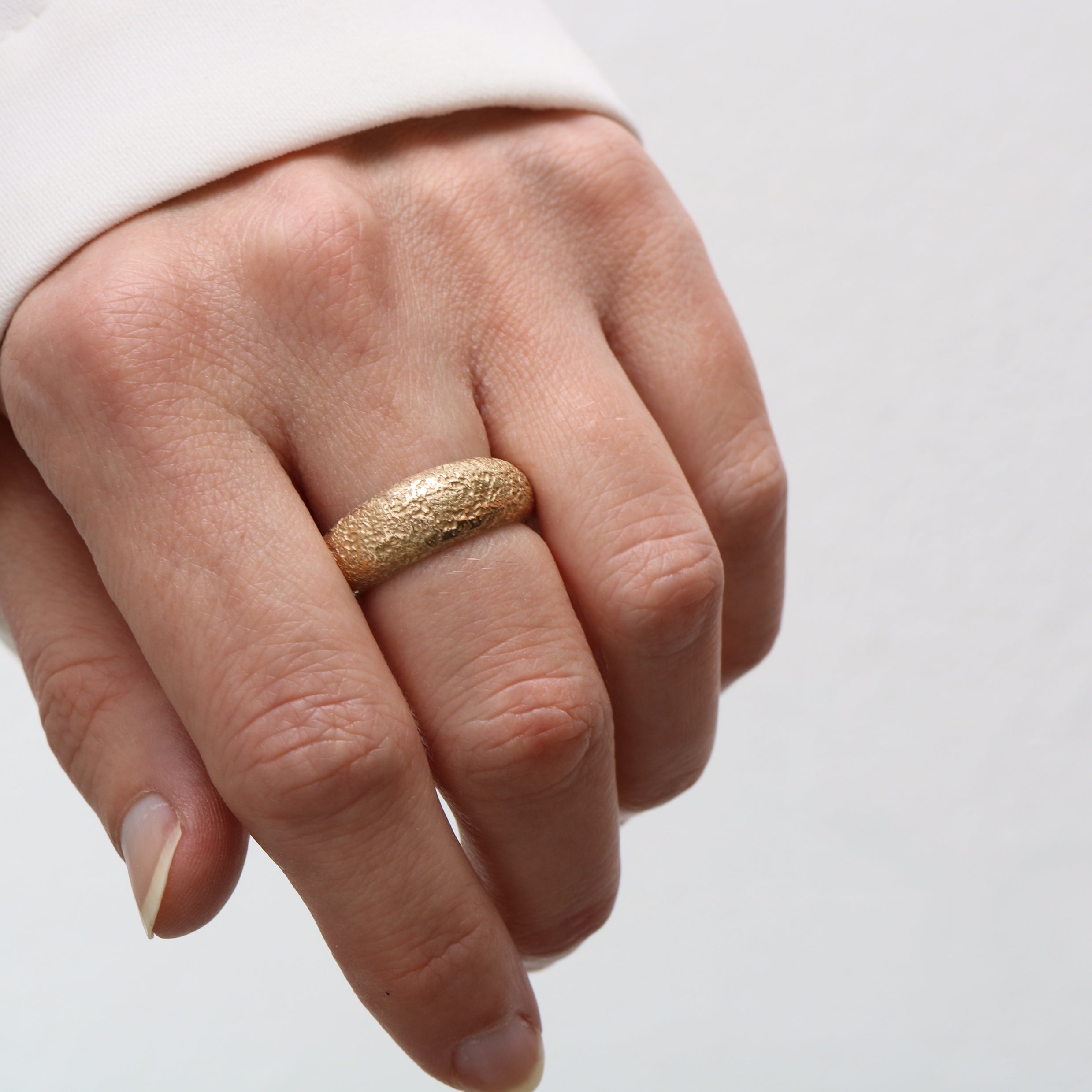 Reflect Yellow Gold Tapered Dome Ring