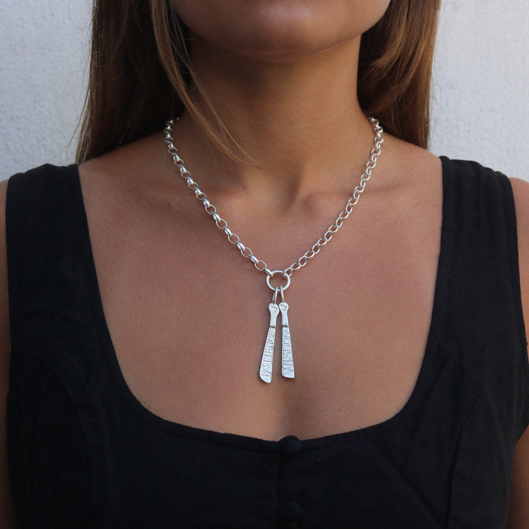 Two Silver Sibyl Necklace