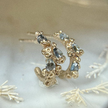 Ami Pepper Mini Barnacle Hoops with Sapphires