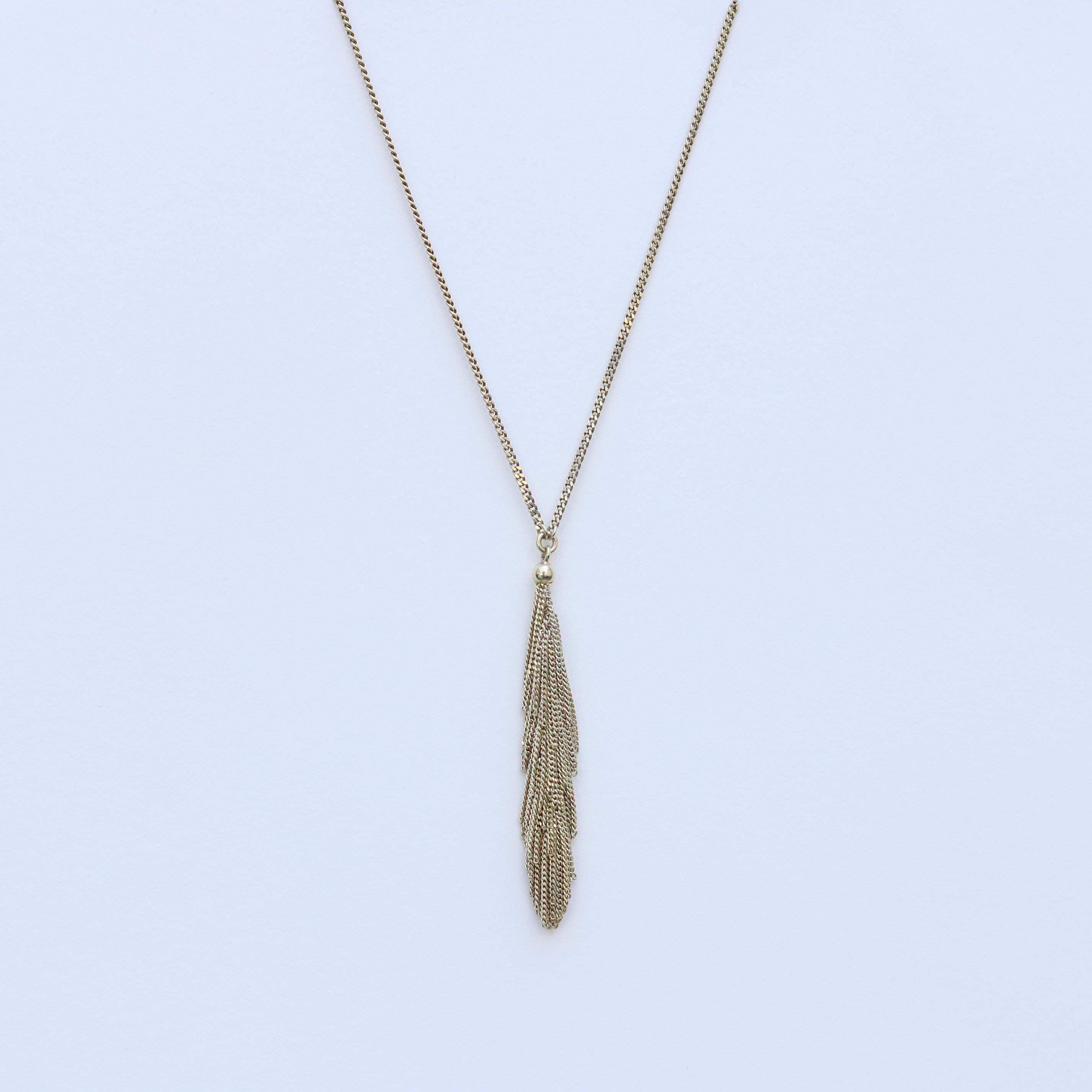 Outlet - Claudia Milic Long Tassel Necklace in Gold Plate