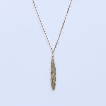 Outlet - Claudia Milic Long Tassel Necklace in Gold Plate