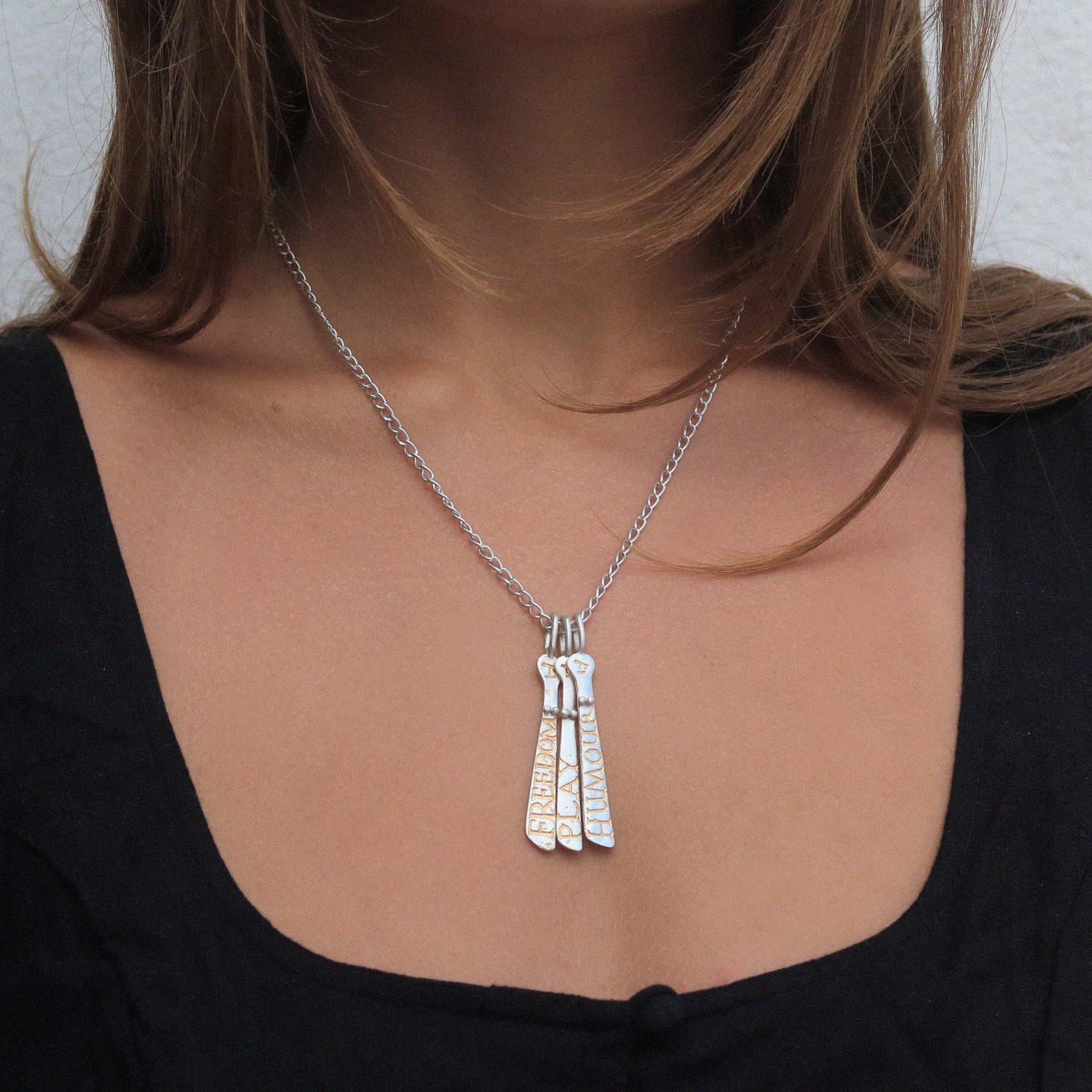 Three Silver Sibyl Necklace