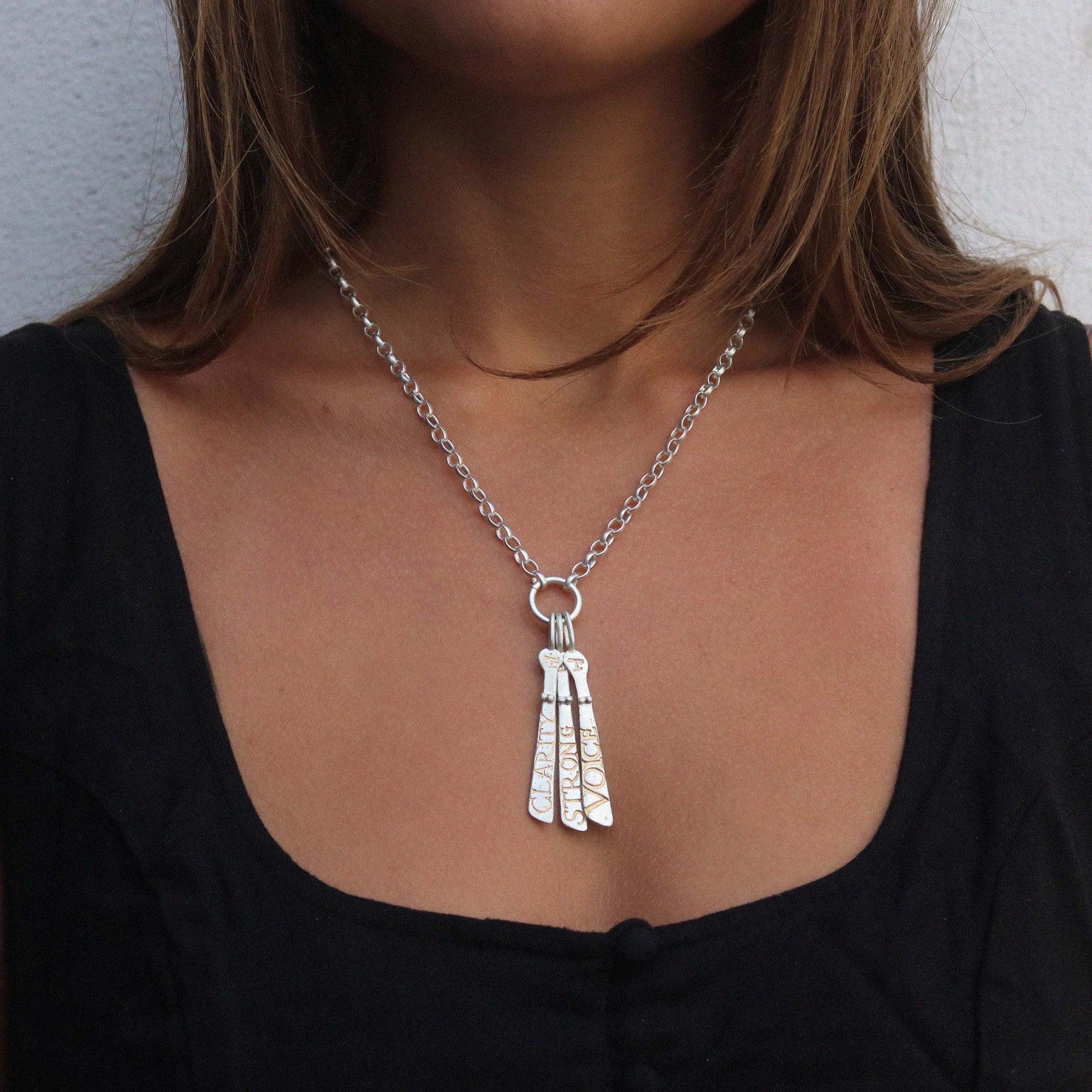 Three Silver Sibyl Necklace