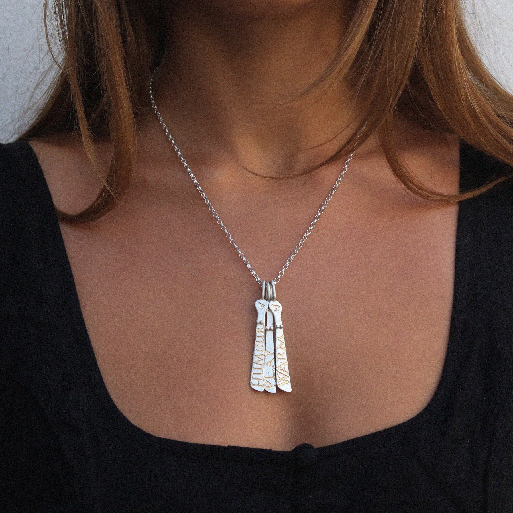 Three Silver Sibyl Necklace