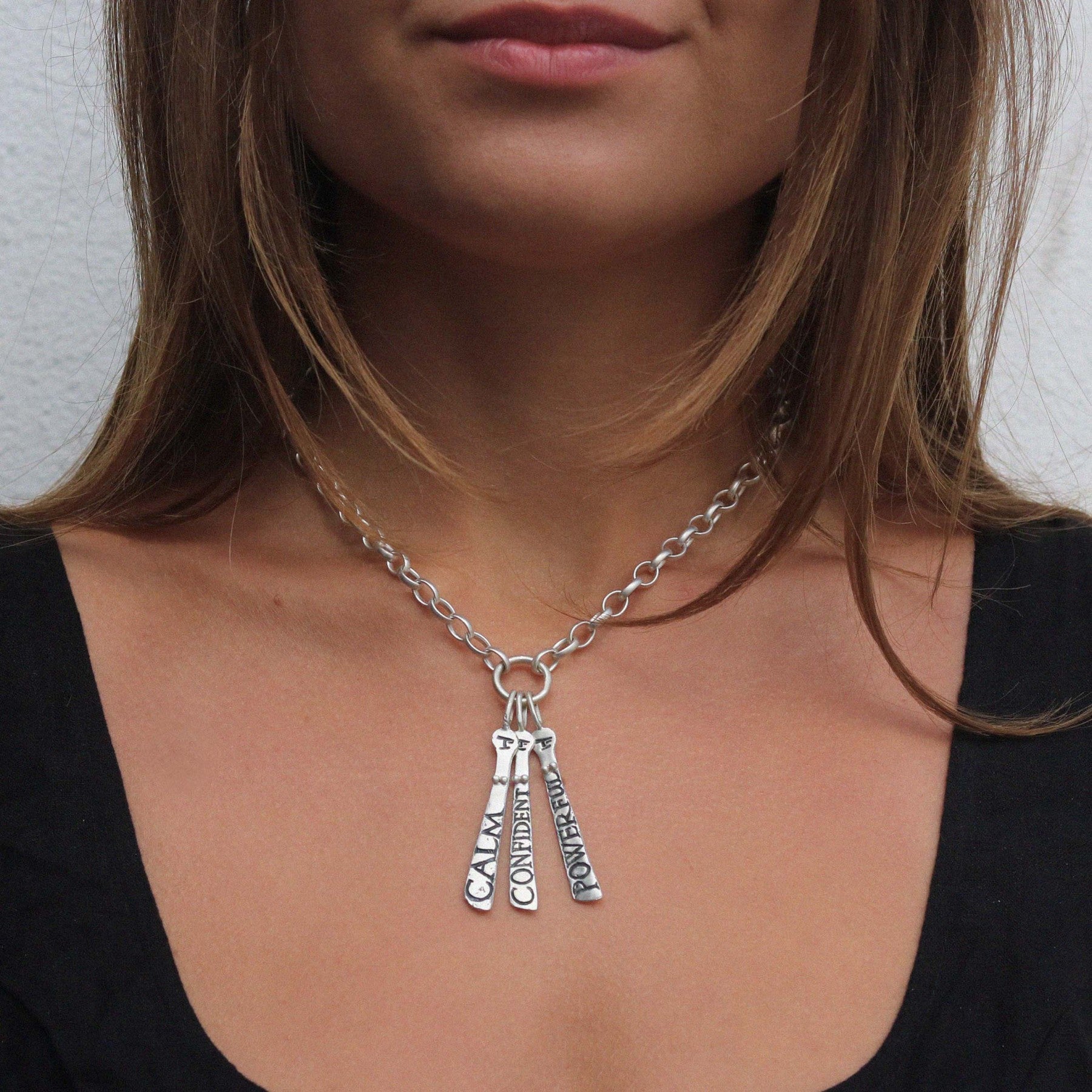 Three Silver Sibyl Necklace