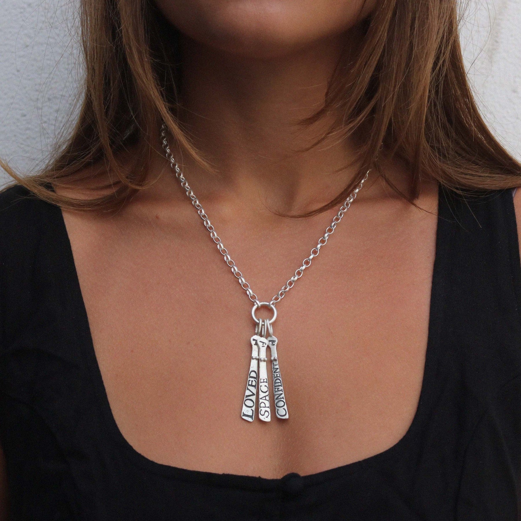 Three Silver Sibyl Necklace
