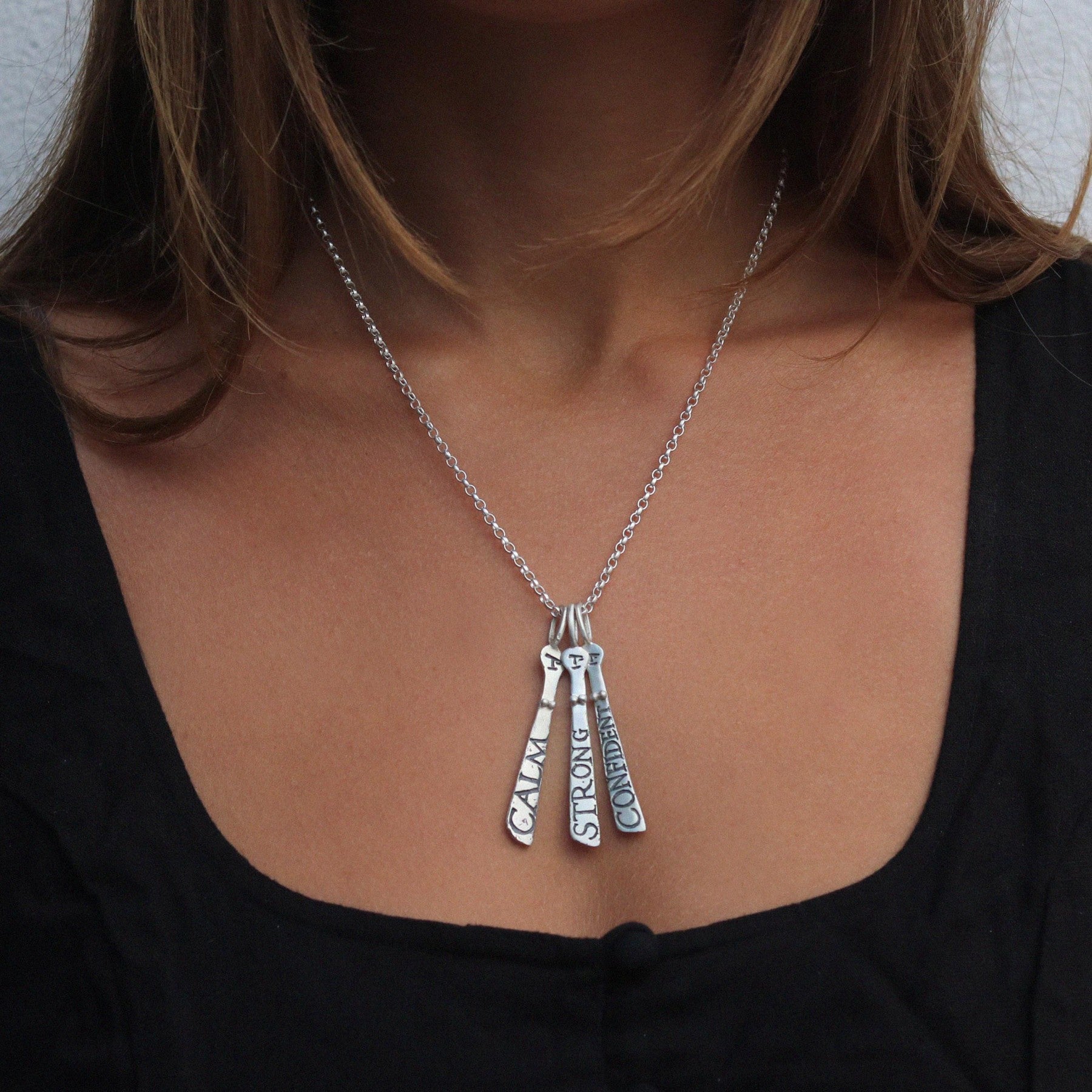Three Silver Sibyl Necklace
