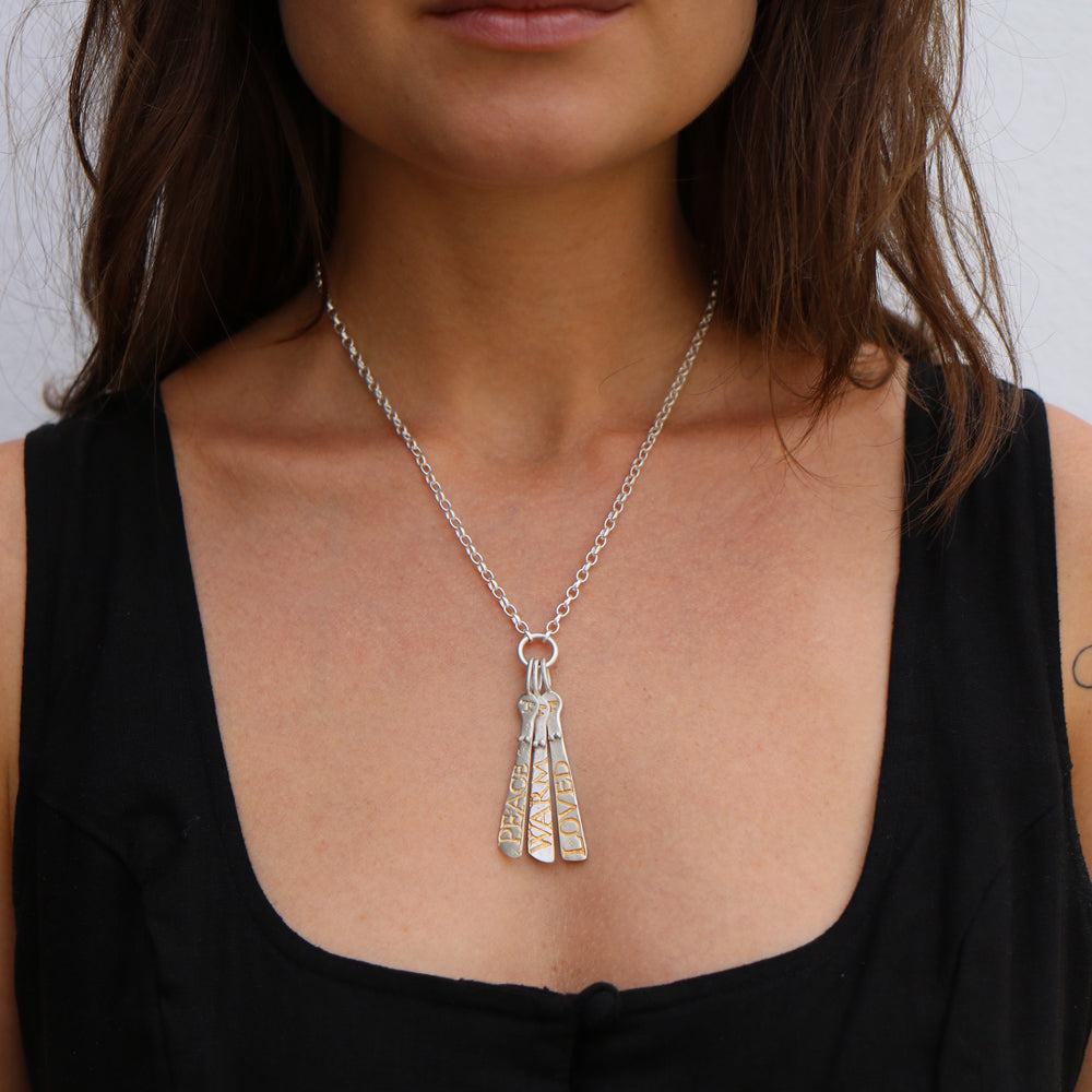 Three Silver Sibyl Necklace