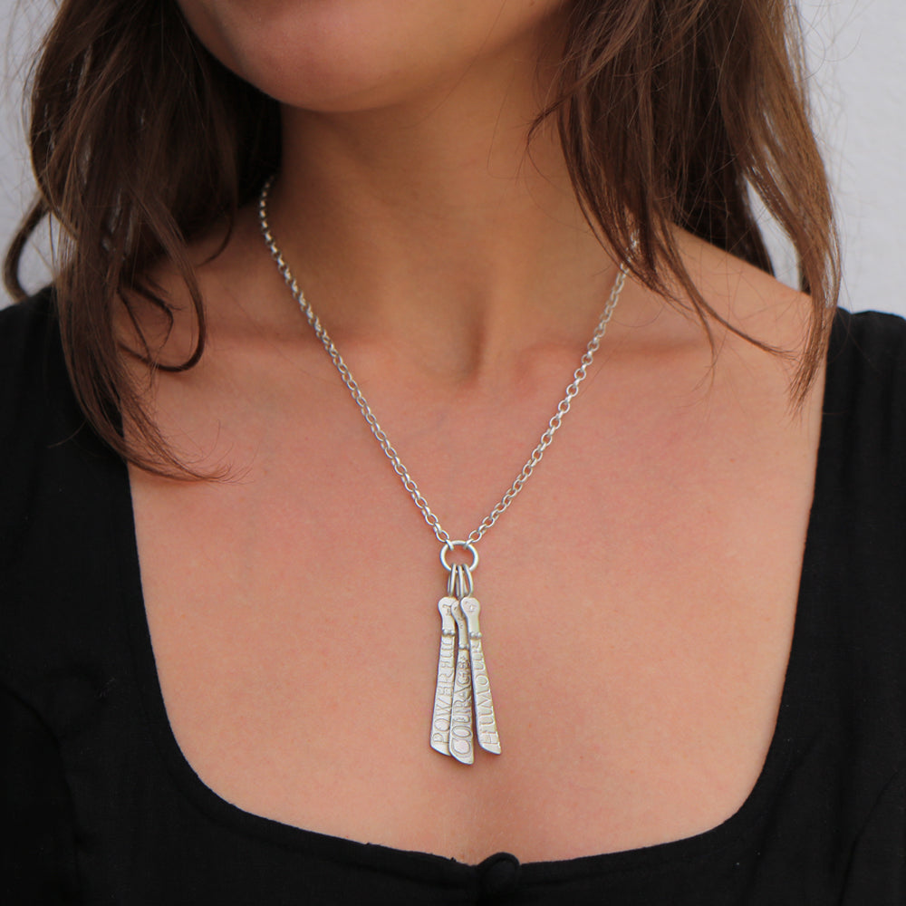 Three Silver Sibyl Necklace
