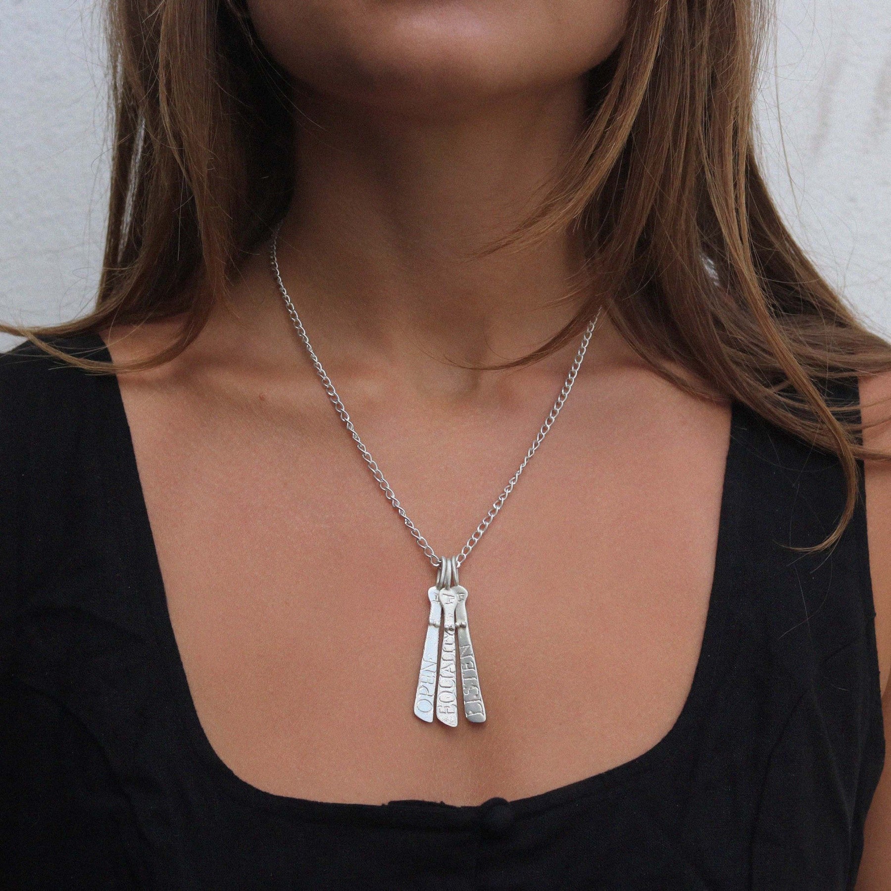 Three Silver Sibyl Necklace
