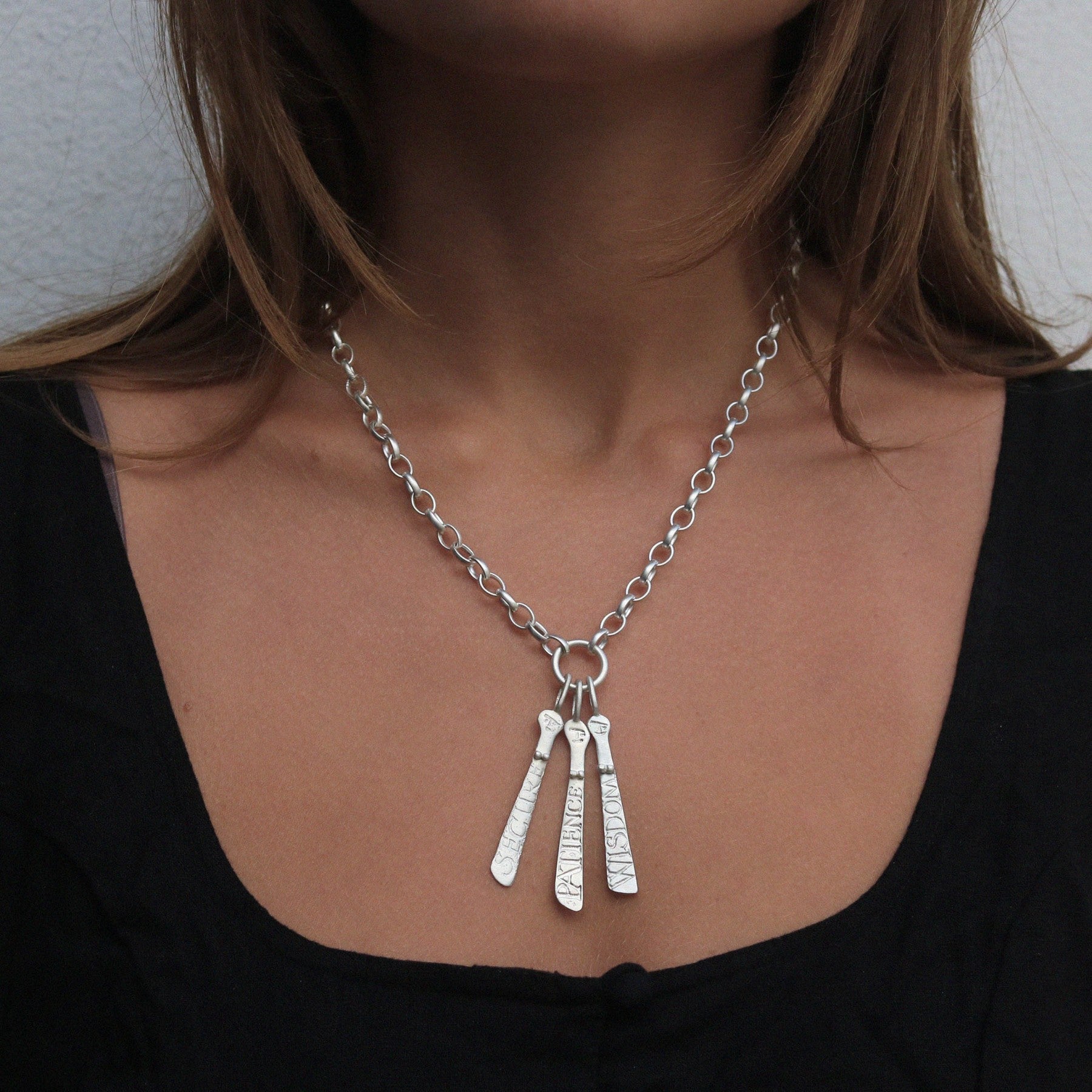 Three Silver Sibyl Necklace