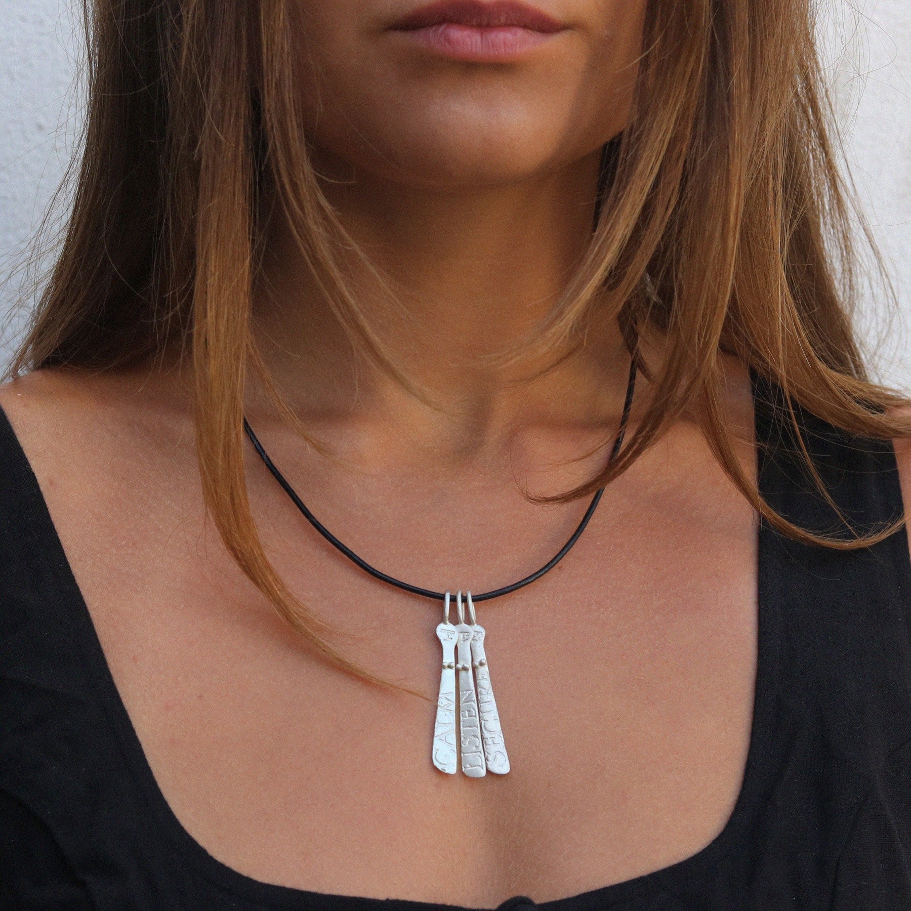 Three Silver Sibyl Necklace