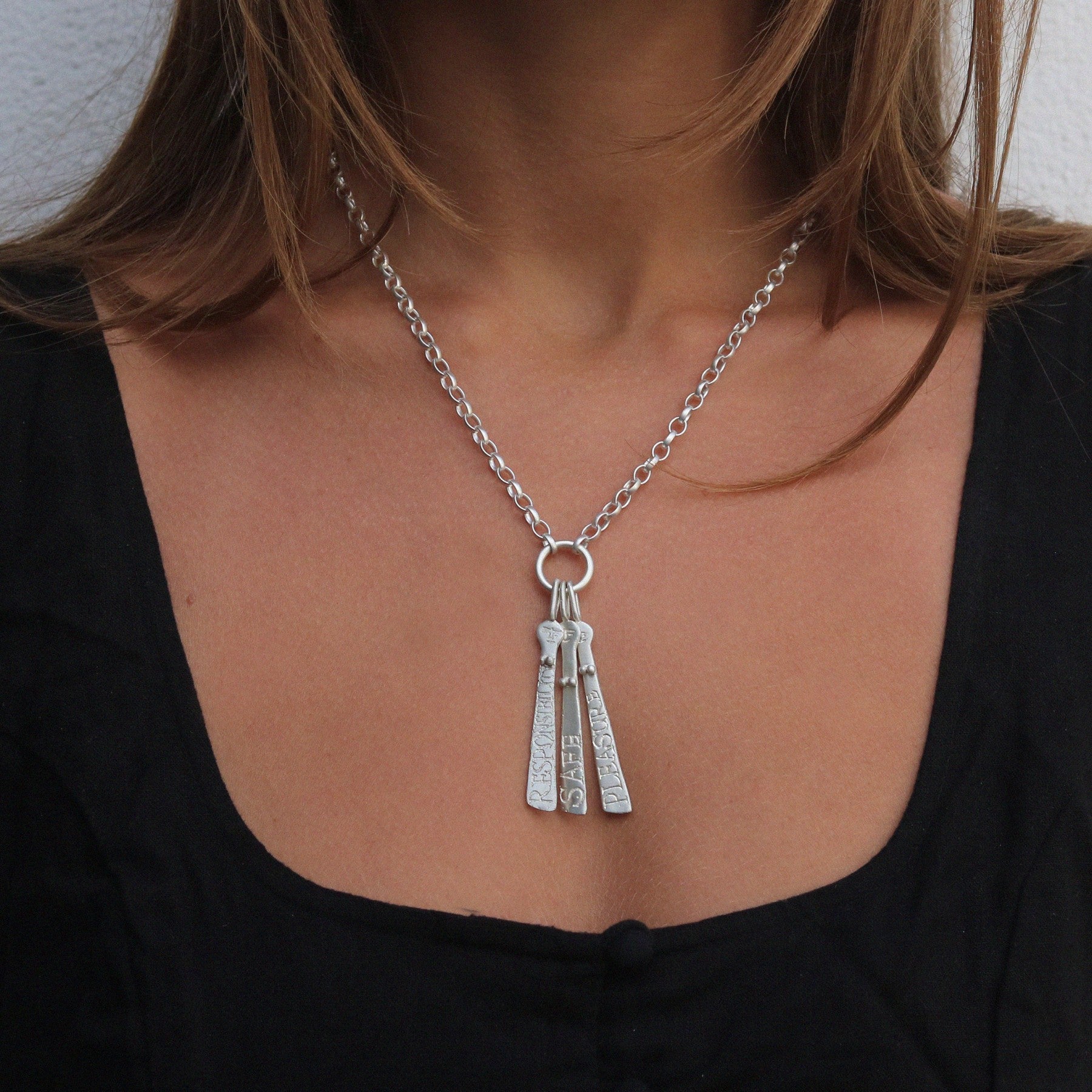 Three Silver Sibyl Necklace
