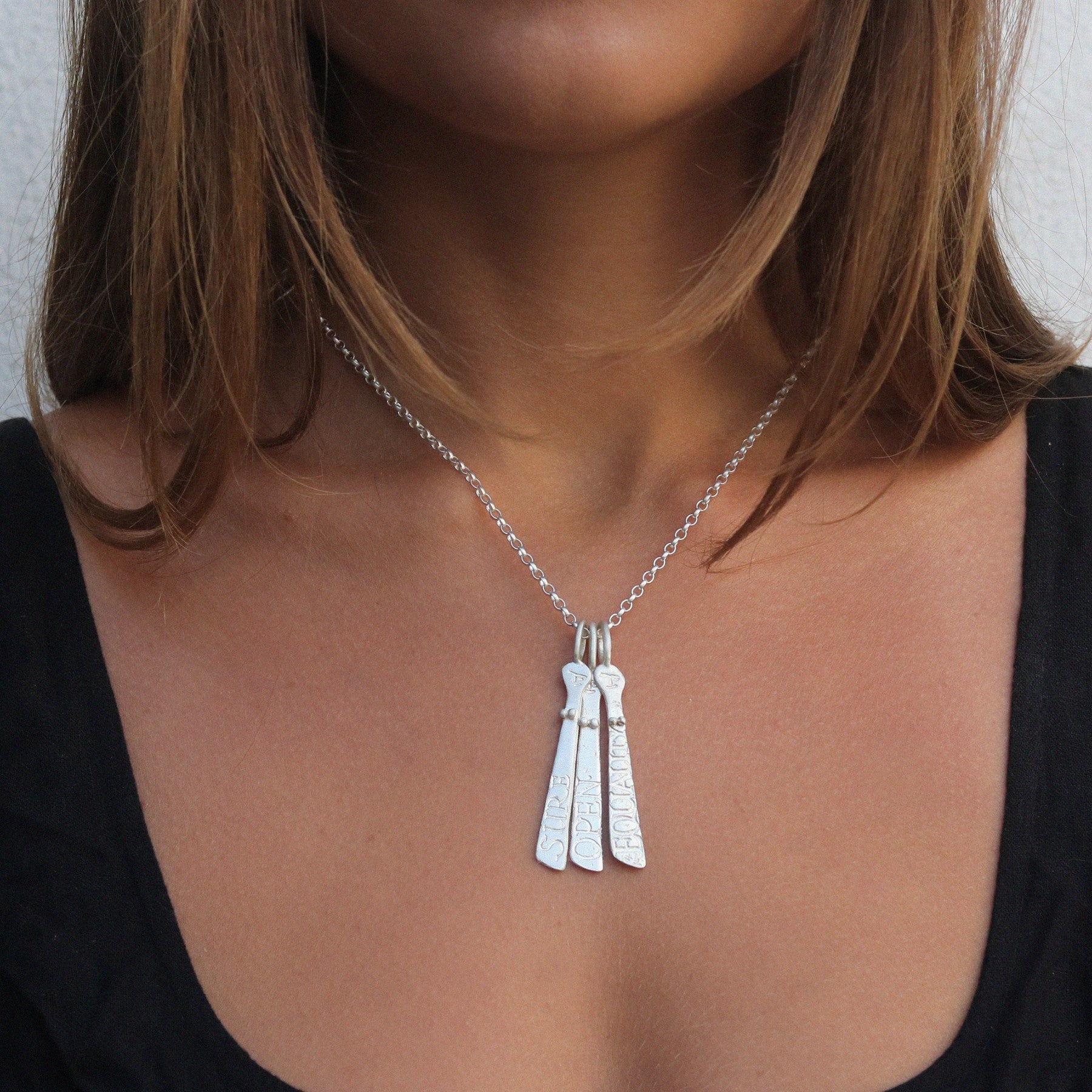 Three Silver Sibyl Necklace