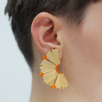Chalk Jewellery Gold and Tangerine Nala Earrings