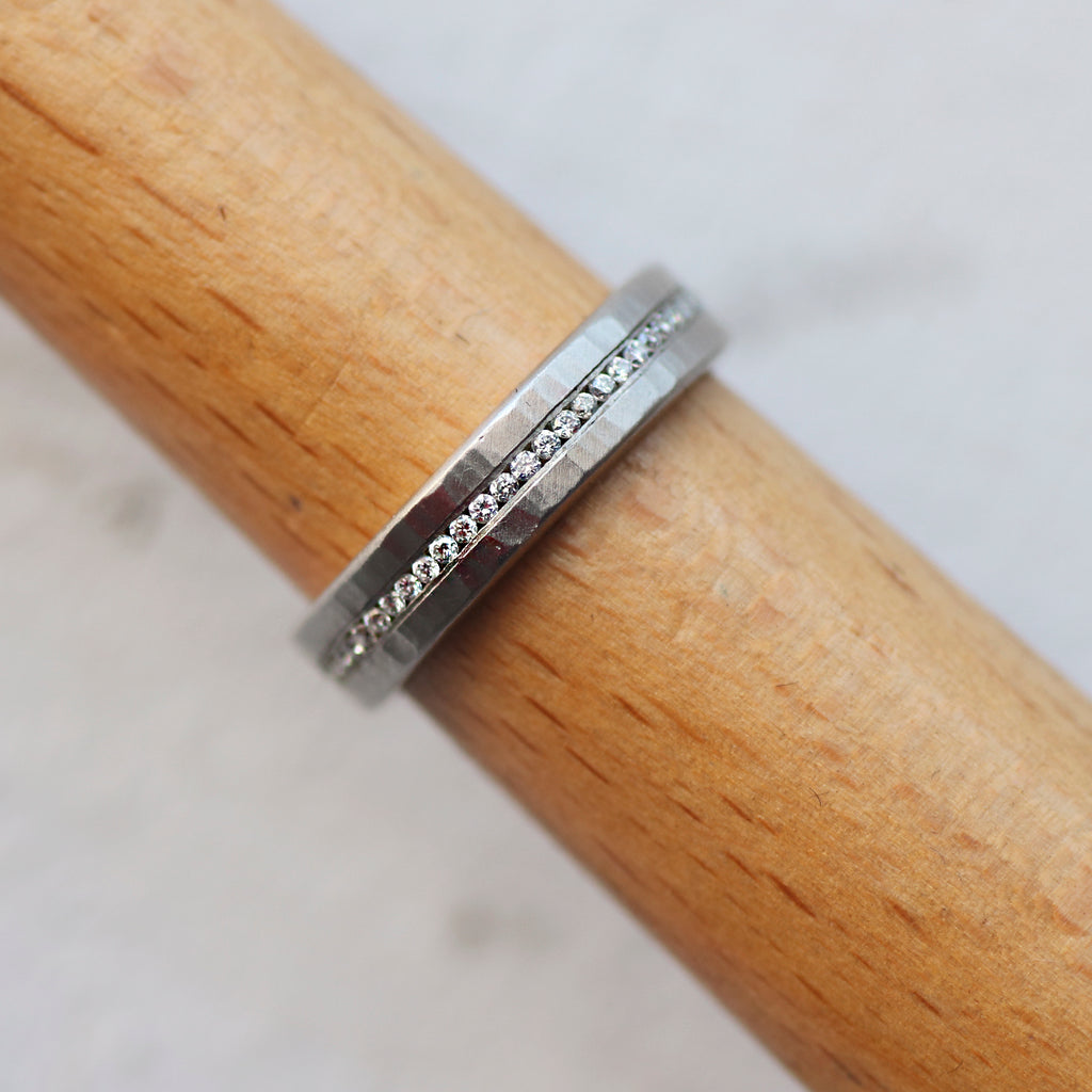 Outlet James Newman Palladium Hand Forged Diamond Eternity Ring