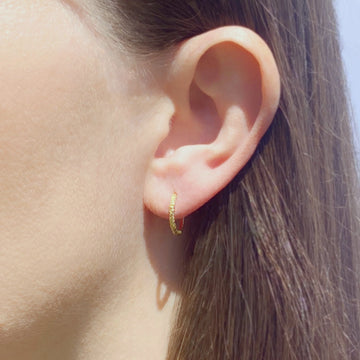 Maya Selway Textured 18ct Gold Hoop Earrings