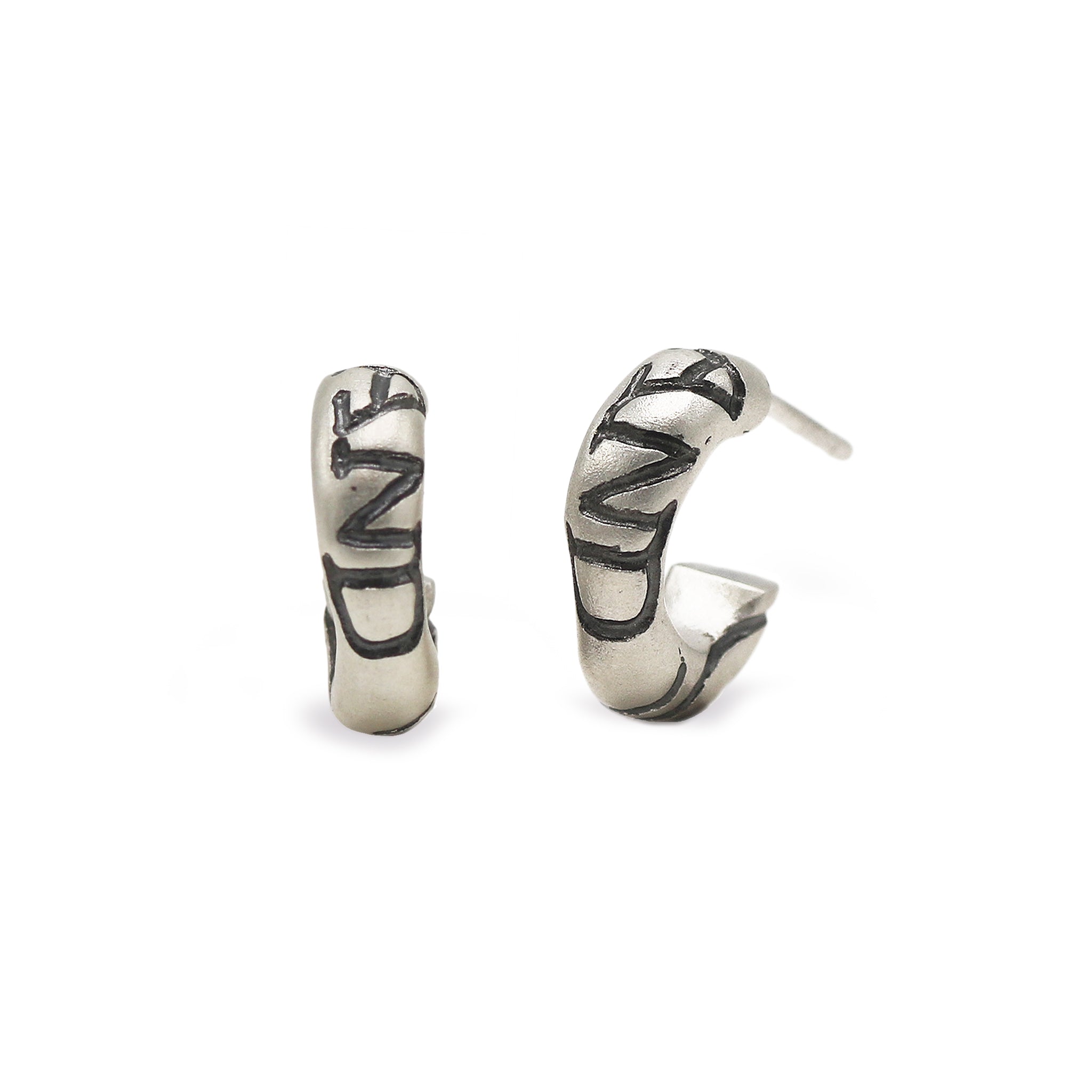 Small Silver 'AND ON' Hoop Earrings